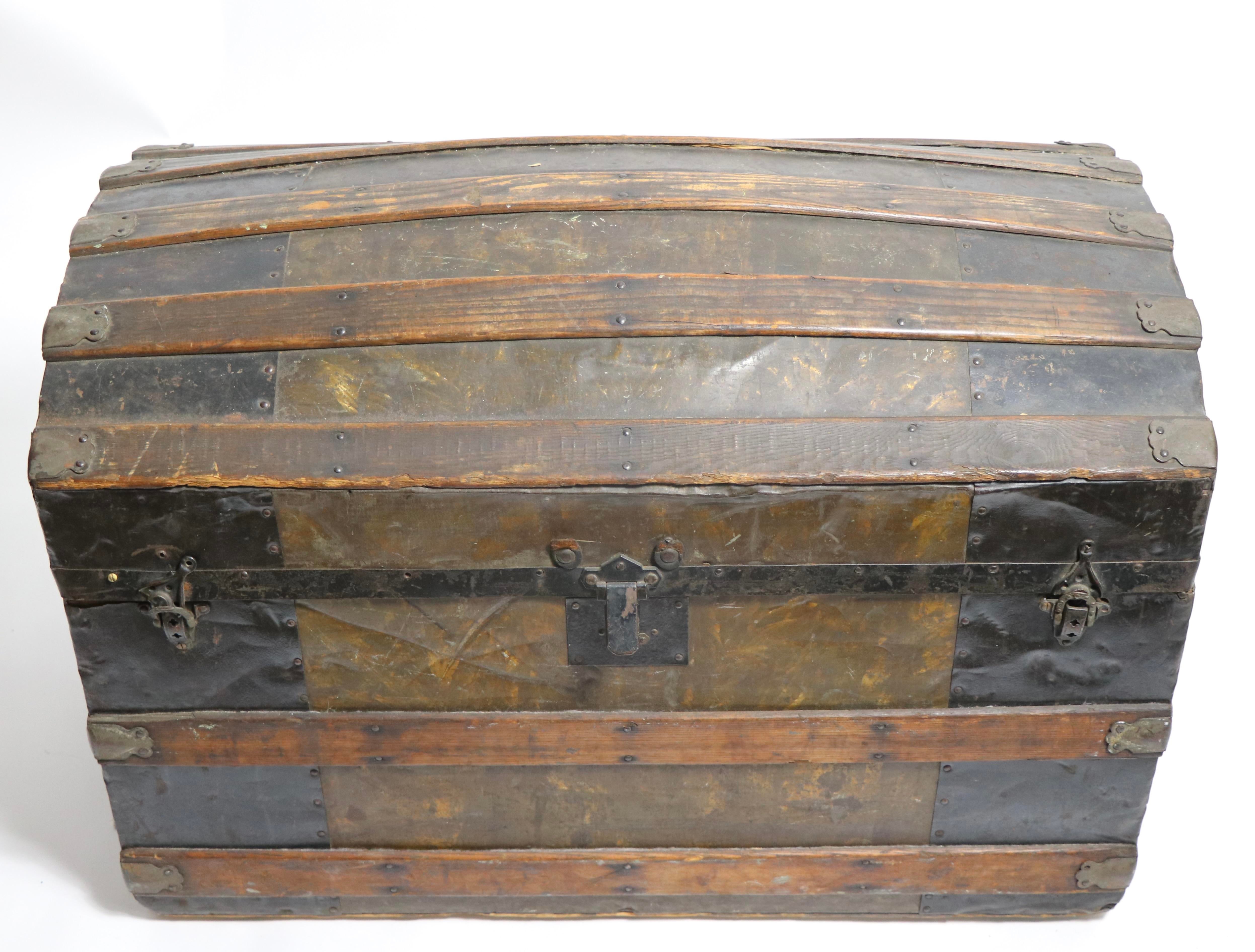 Antique American Dome Top Trunk | Chairish