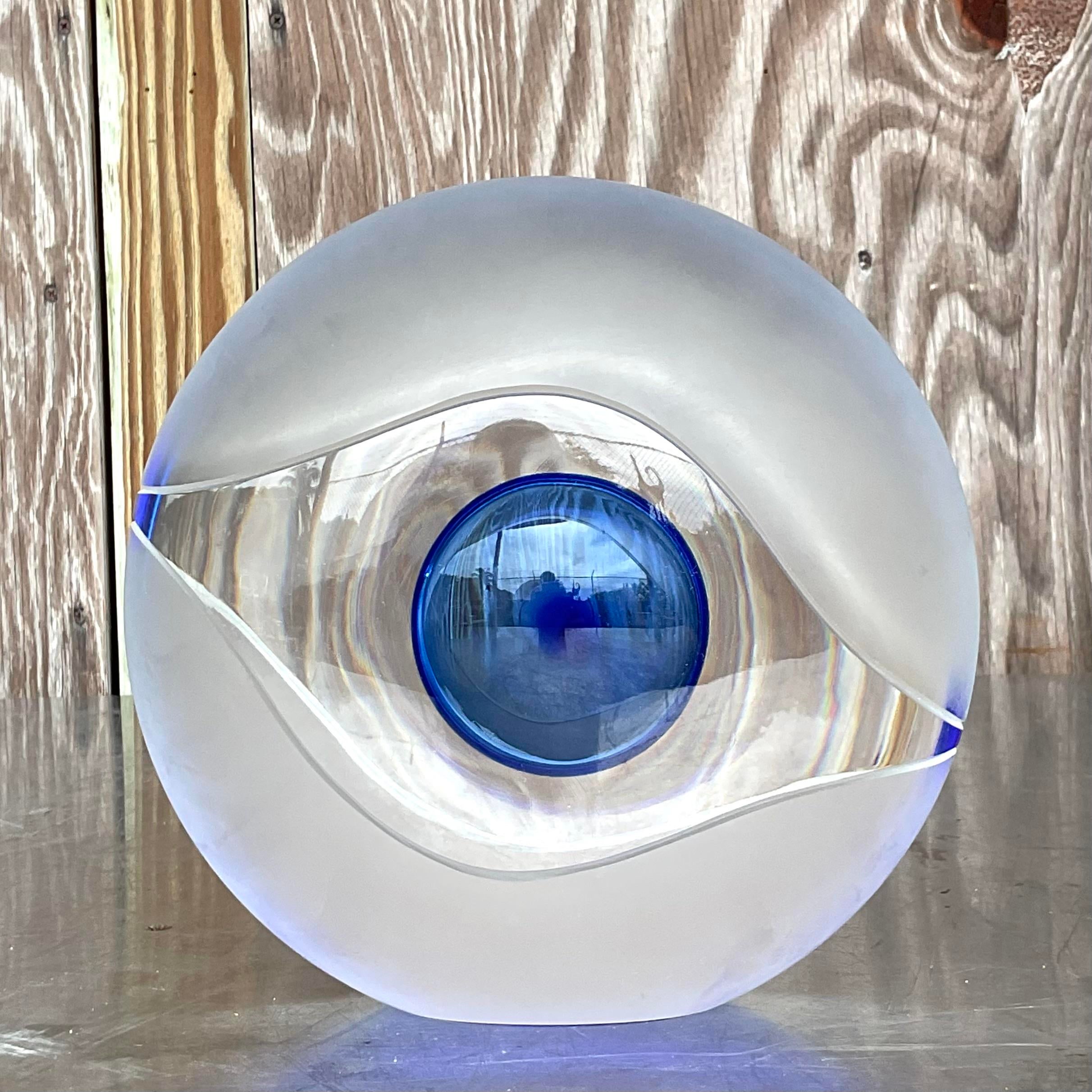 アートガラス バードオブジェ⭐︎ビザッツァ ヴェトロ 1992 Vintage Boho 1992 Signed Murano Bisazza Vetro Art Glass