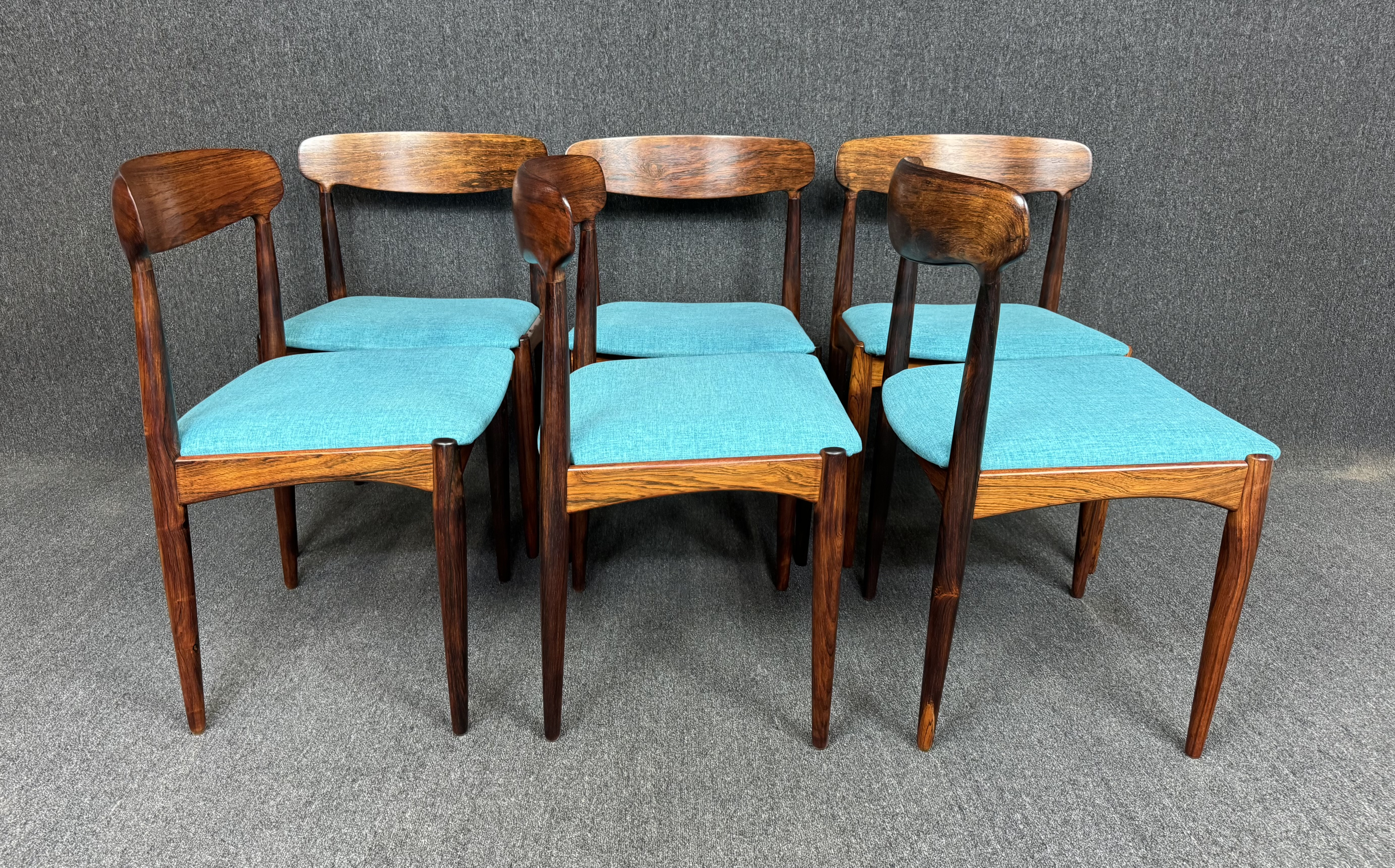 Set of Vintage Danish Mid Century Modern Rosewood Dining Chairs