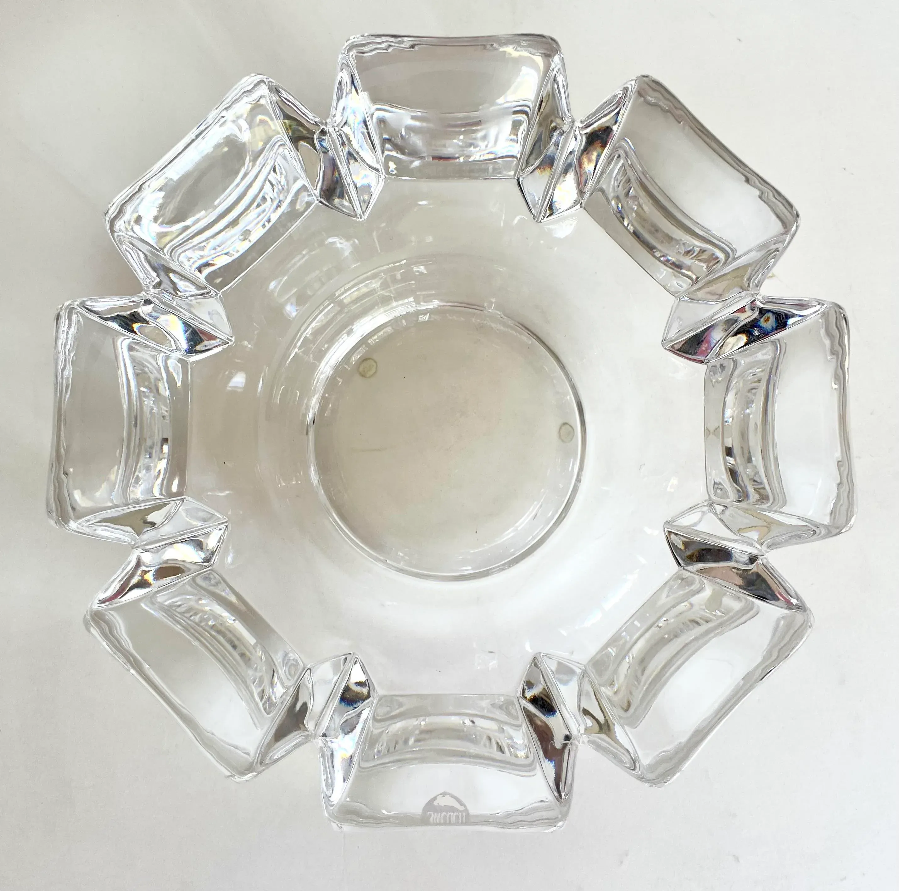 Vintage Orrefors Crystal Corona Bowl by Lars Hellsten | Chairish