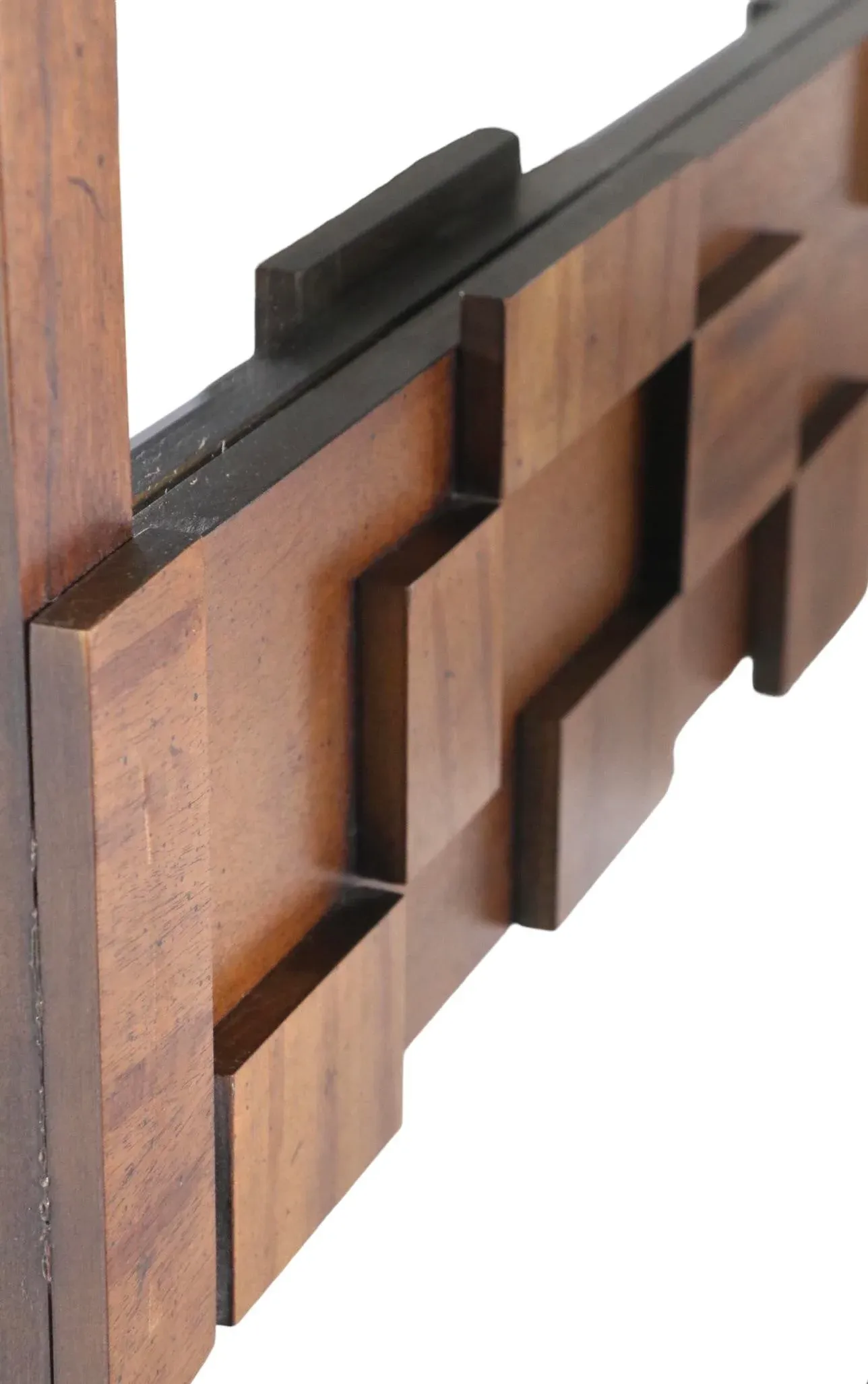 Brutalist Mirror by Lane Furniture Circa 1970\'sMid-Century Italian Vanity Dressing Table with Mirror in Bronze with Angels, 1950s