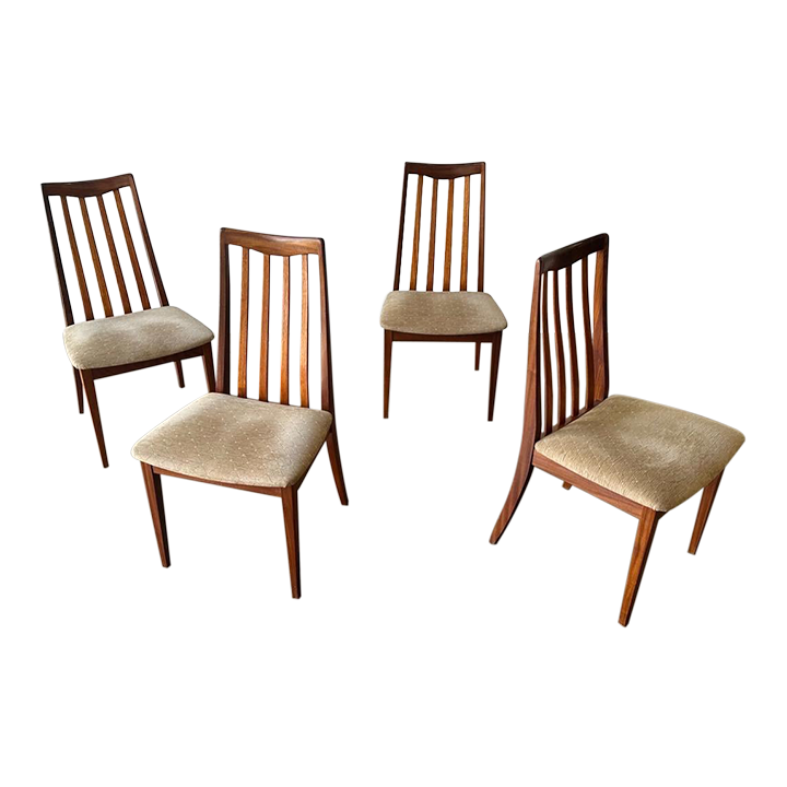 1960s Mid Century Modern GPlan Fresco Teak Dining Chairs / Set of 4