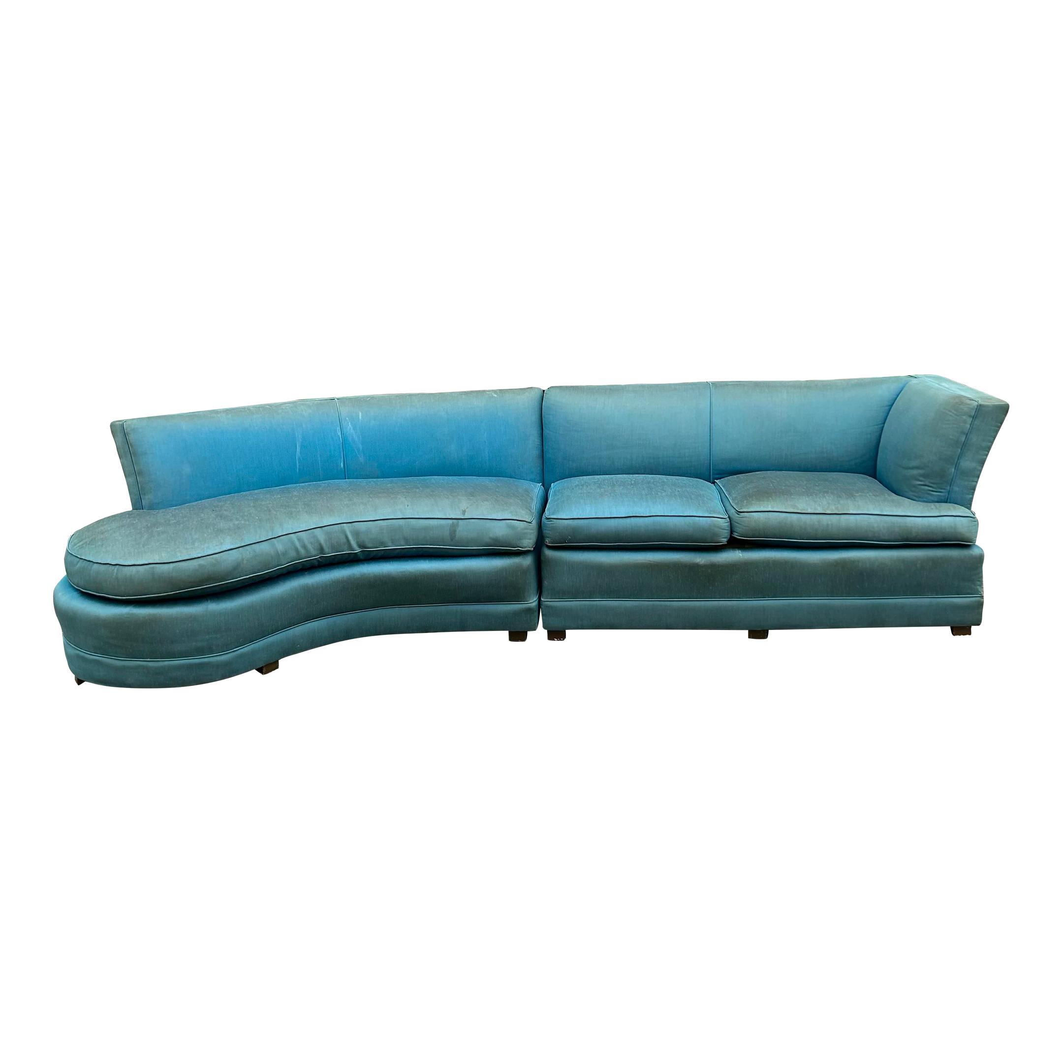 Mid Century Modern Modern 2 Piece Curved Sectional Sofa Vintage Chairish