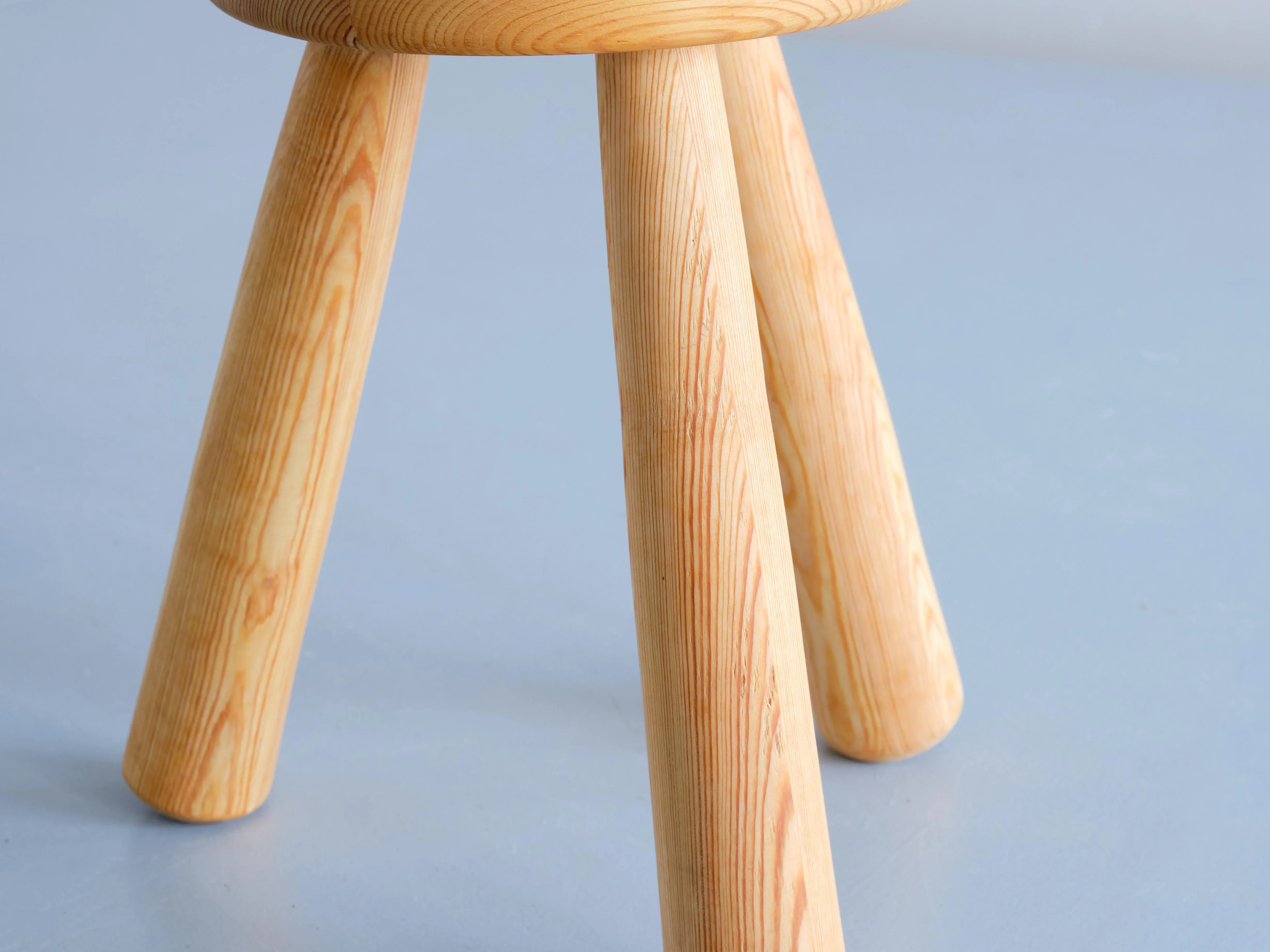 Swedish Three Legged Stool in Solid Pine by Ingvar Hildingsson