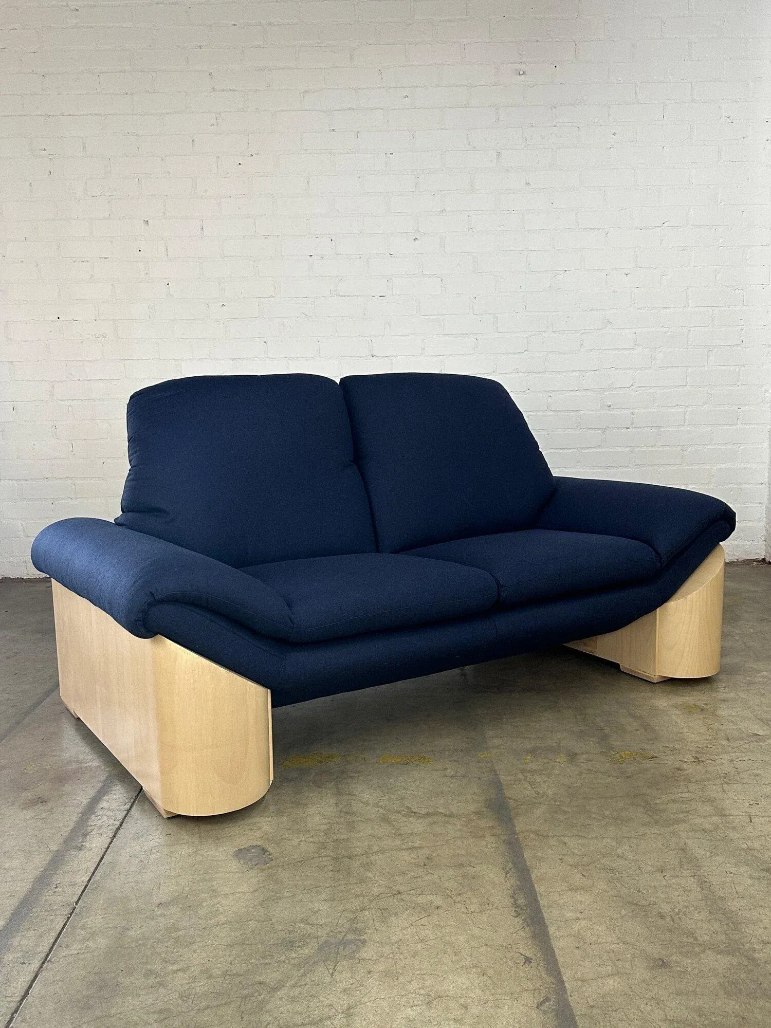 Italian Sofa With Chunky Maple Legs