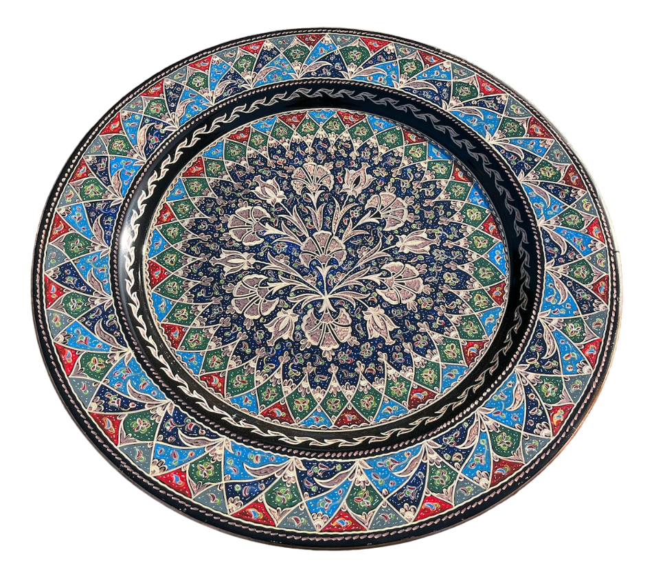 Hand Carved Clove Design Copper Tray