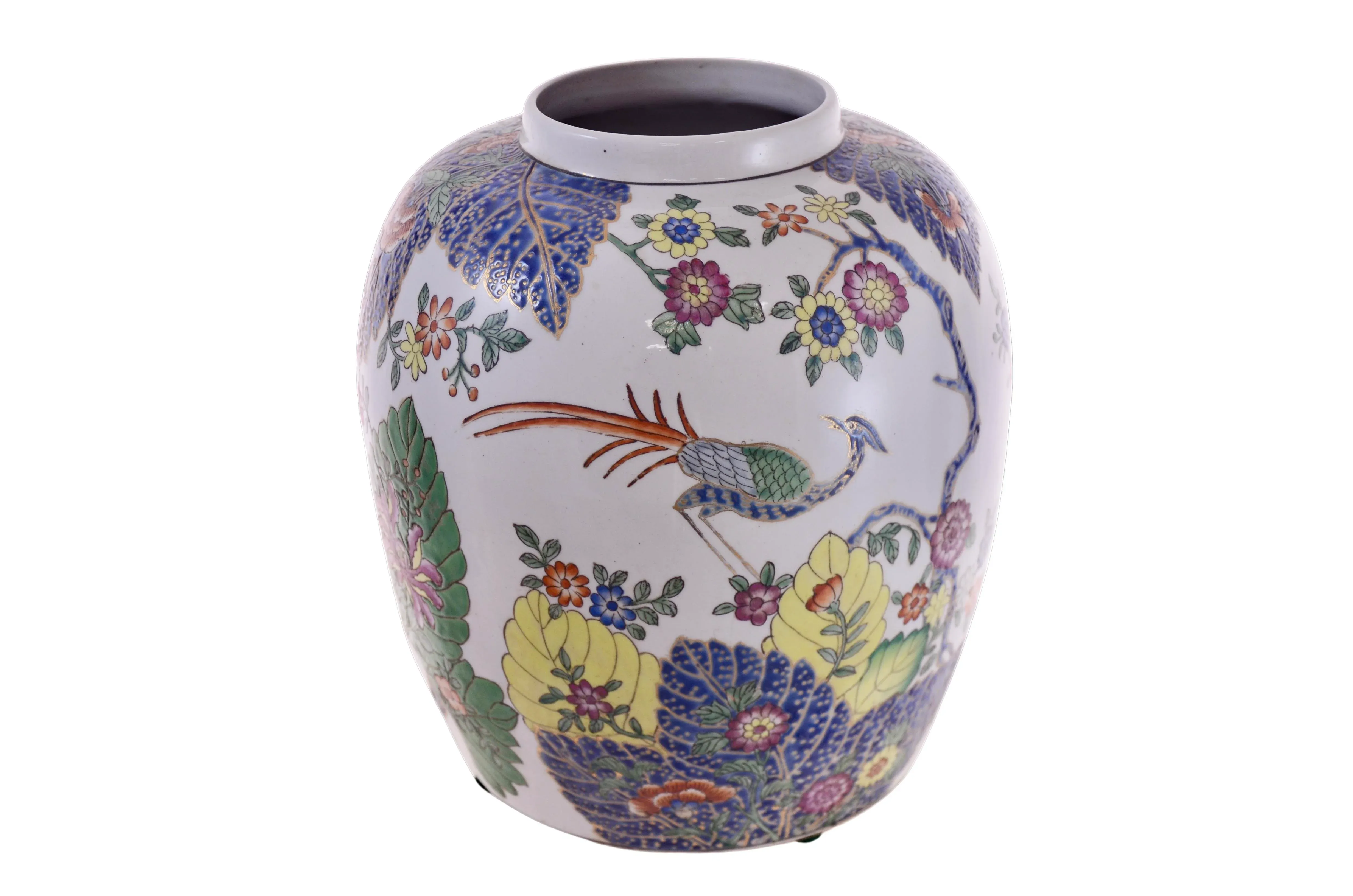 Chinoiserie Tobacco Leaf Design Ginger Jar Urn main image 1