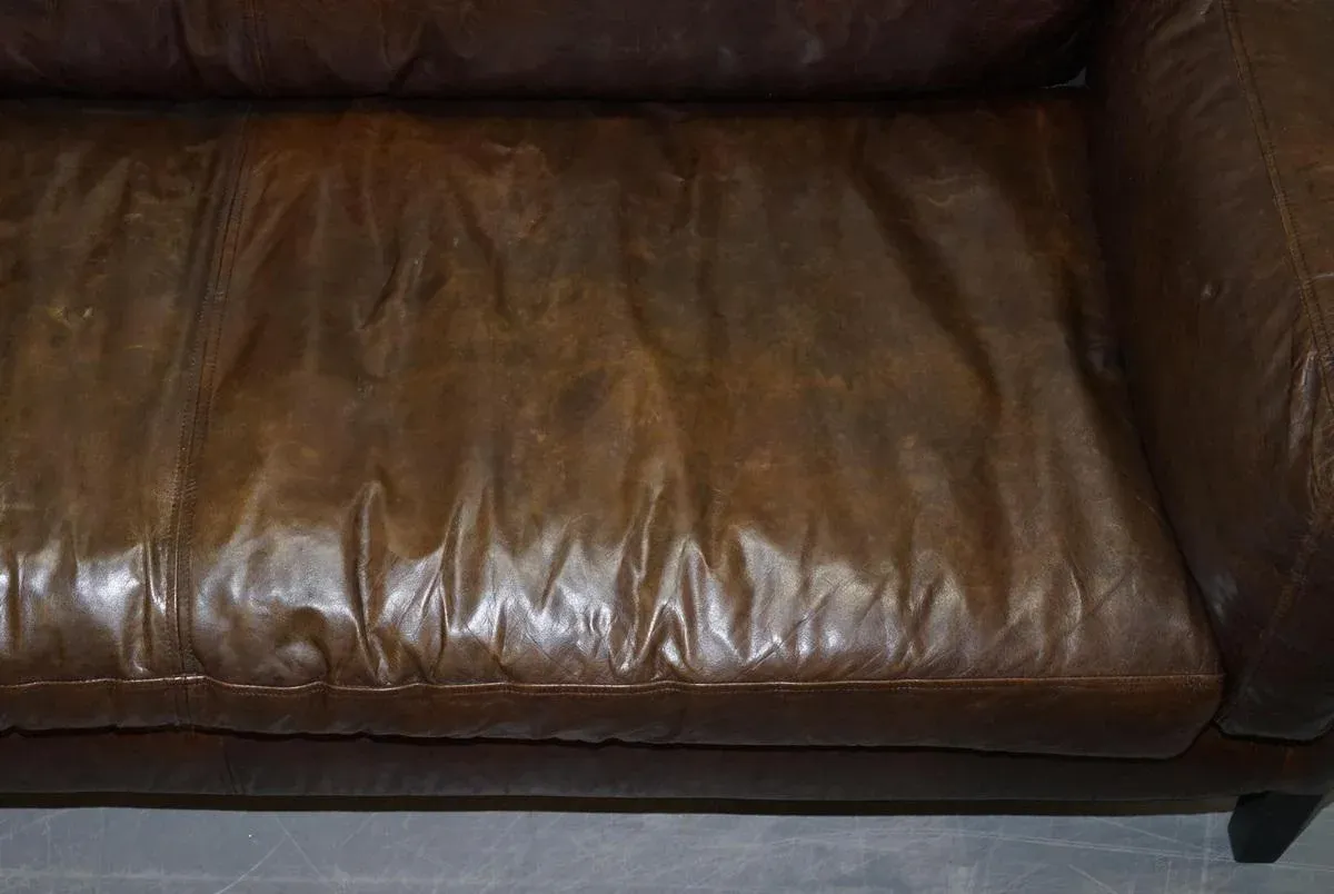 Vintage Brown Leather Sofa