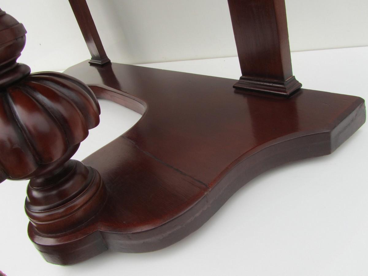 Mahogany Console Table with Leather Inlay Top and Drawer, 1870s