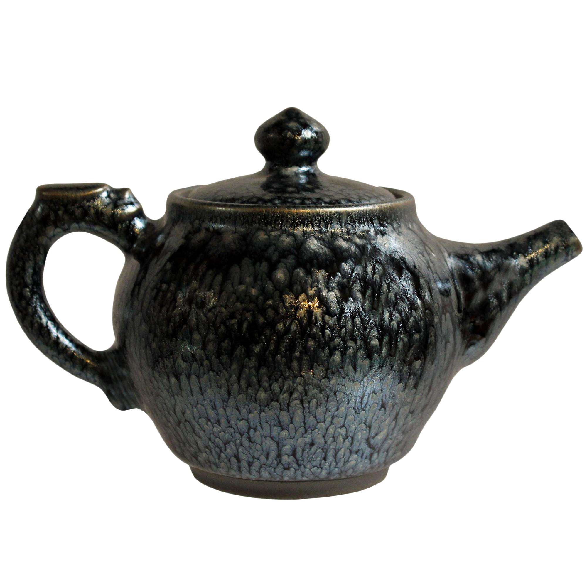 Chinese Handmade Jianye Clay Bronze Black Glaze Decor Teapot Display Chairish