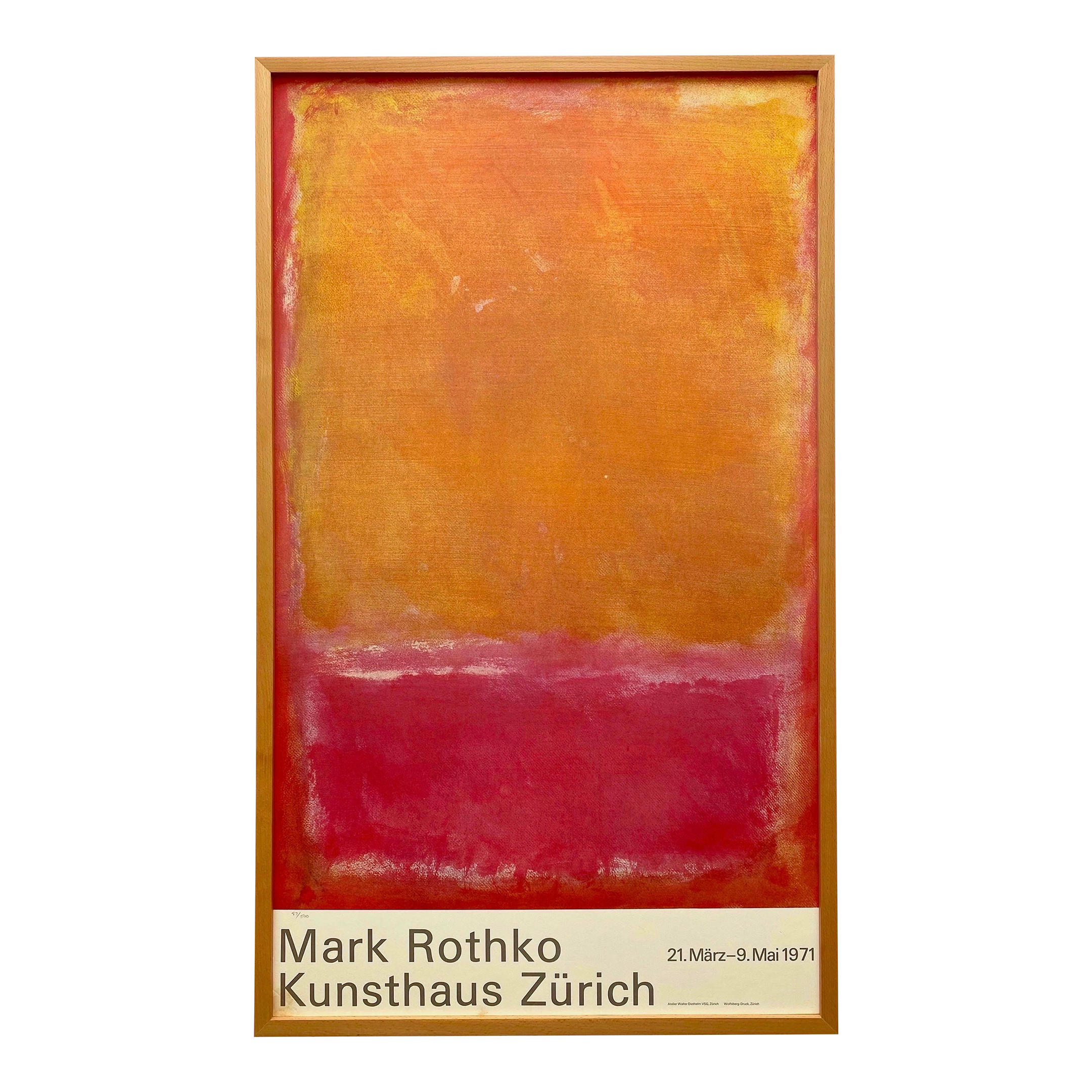 Mark Rothko Vintage 1971 Limited Edition Mid Century