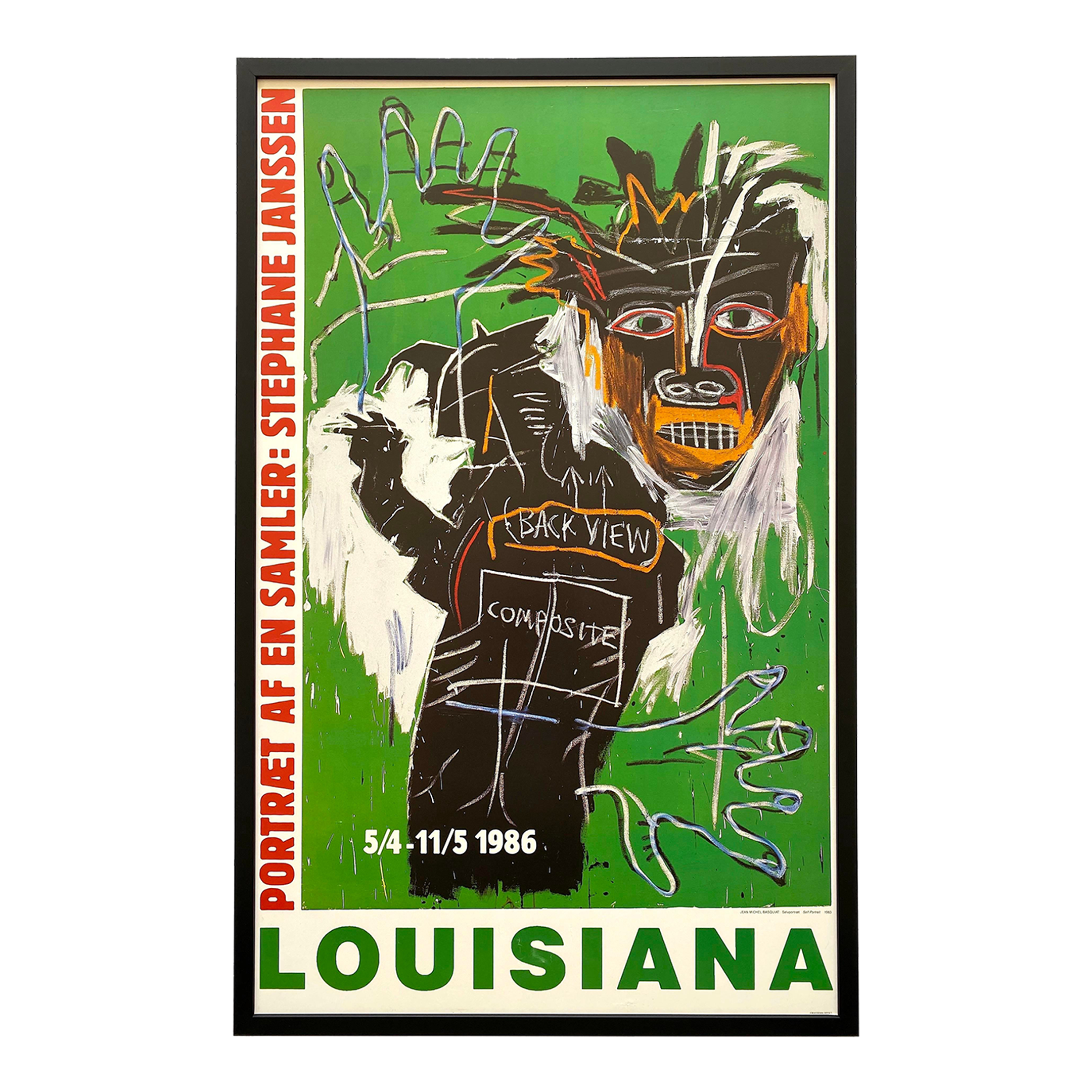 Jean Michel Basquiat Vintage 1986 Lithograph Print Framed Large