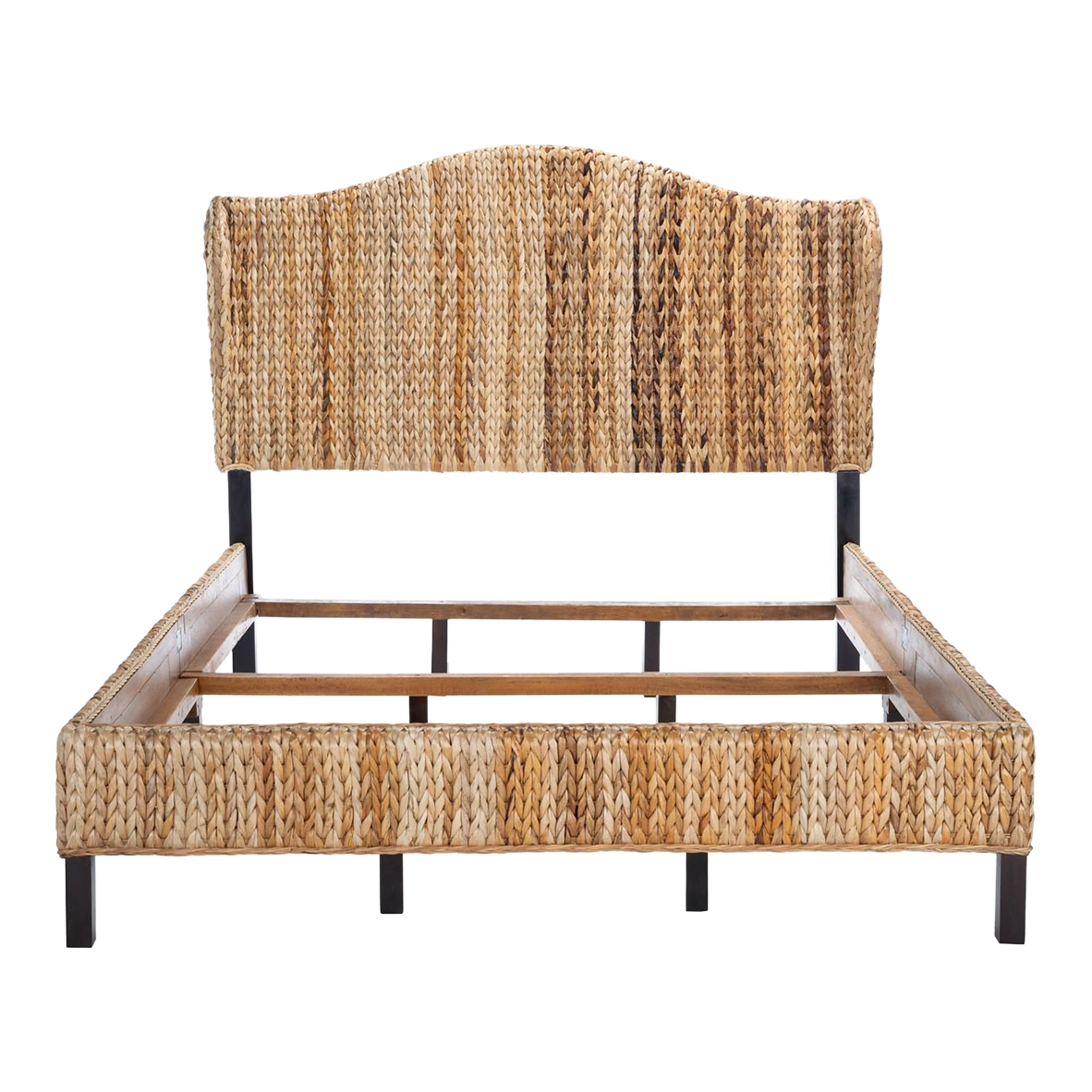 Finola Rattan Bed Natural/Espresso, Full Chairish