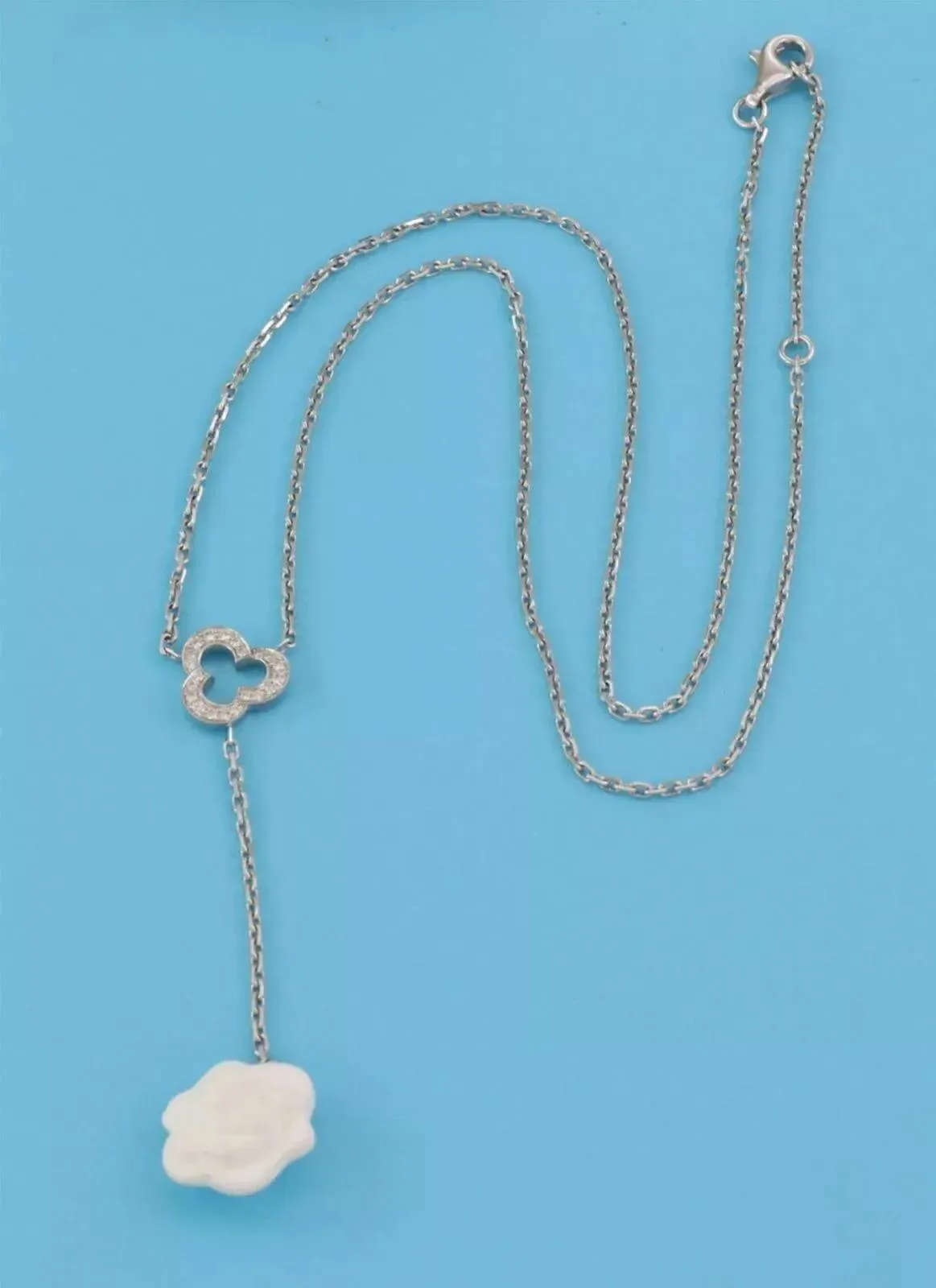 25772 - Chanel Camellia White Agate Diamond 18k White Gold