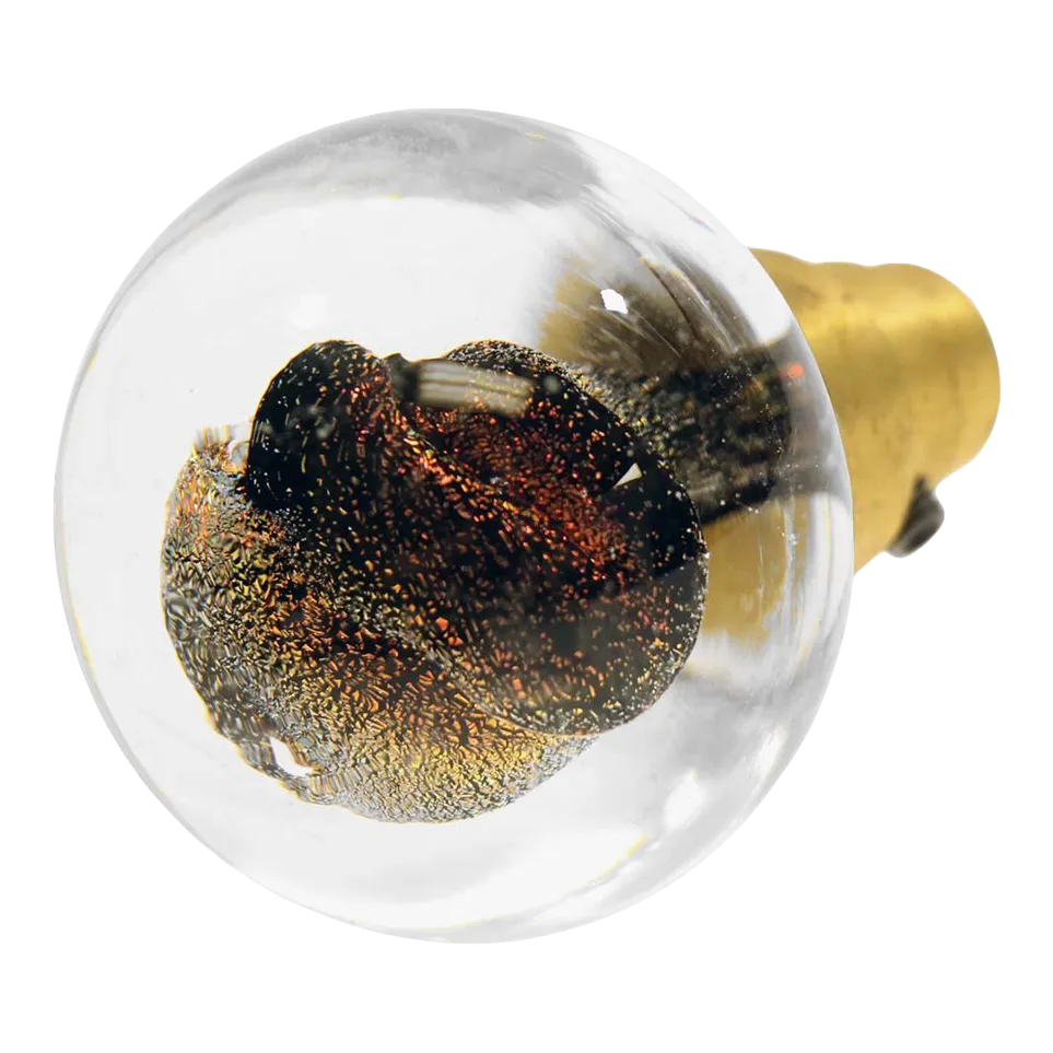 Vintage Modern Clear & Metallic Brown Hand Blown Glass Door Knob Chairish