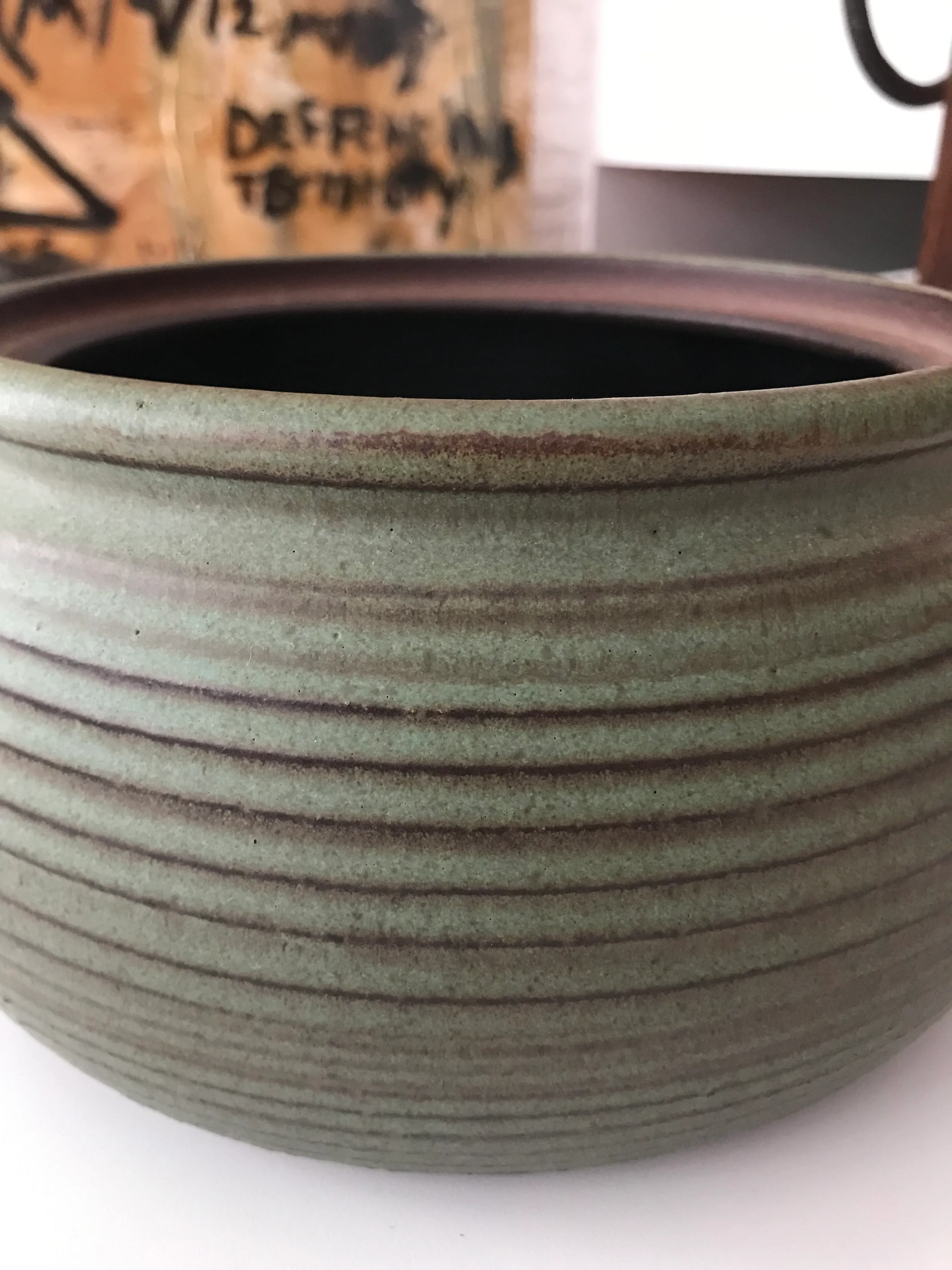 Circa 1950s Vintage Mid-Century Modern Skala American Studio Art Pottery Lidded Vessel