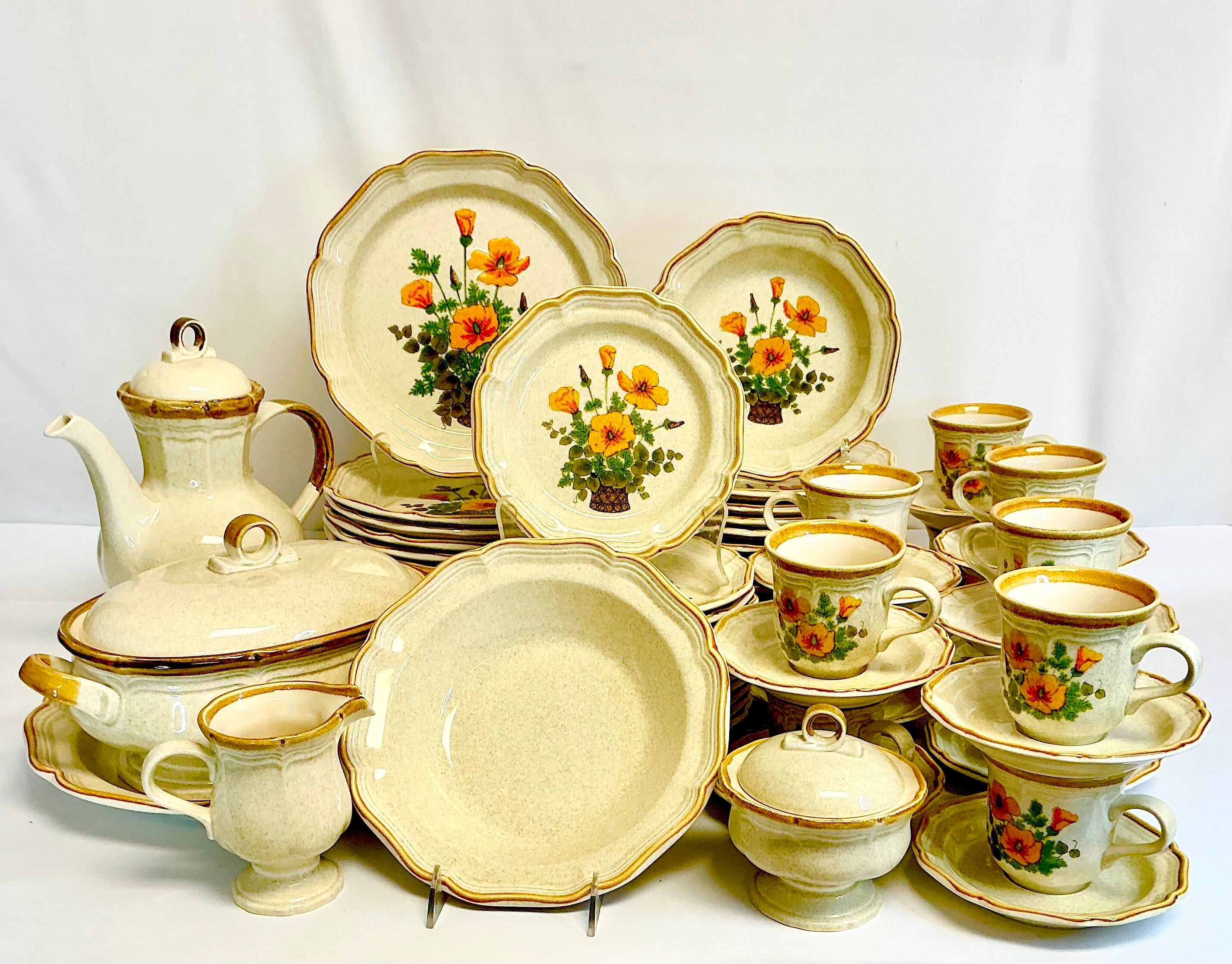 1970s Vintage Americana Arts Crafts Mikasa Petunia Garden Club - Main Image