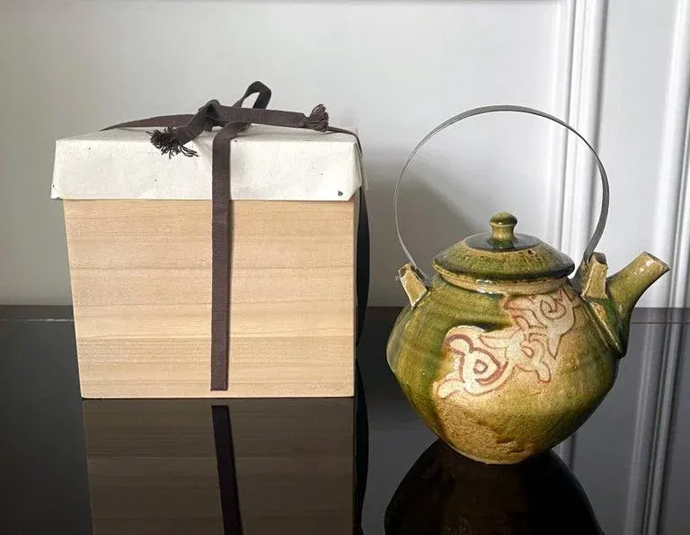 Early 21st Century Modern Japanese Studio Pottery Oribe Tea