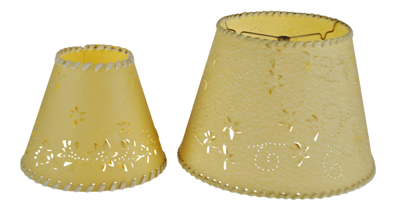Vintage Perforated Paper Lamp Shades a Pair Chairish
