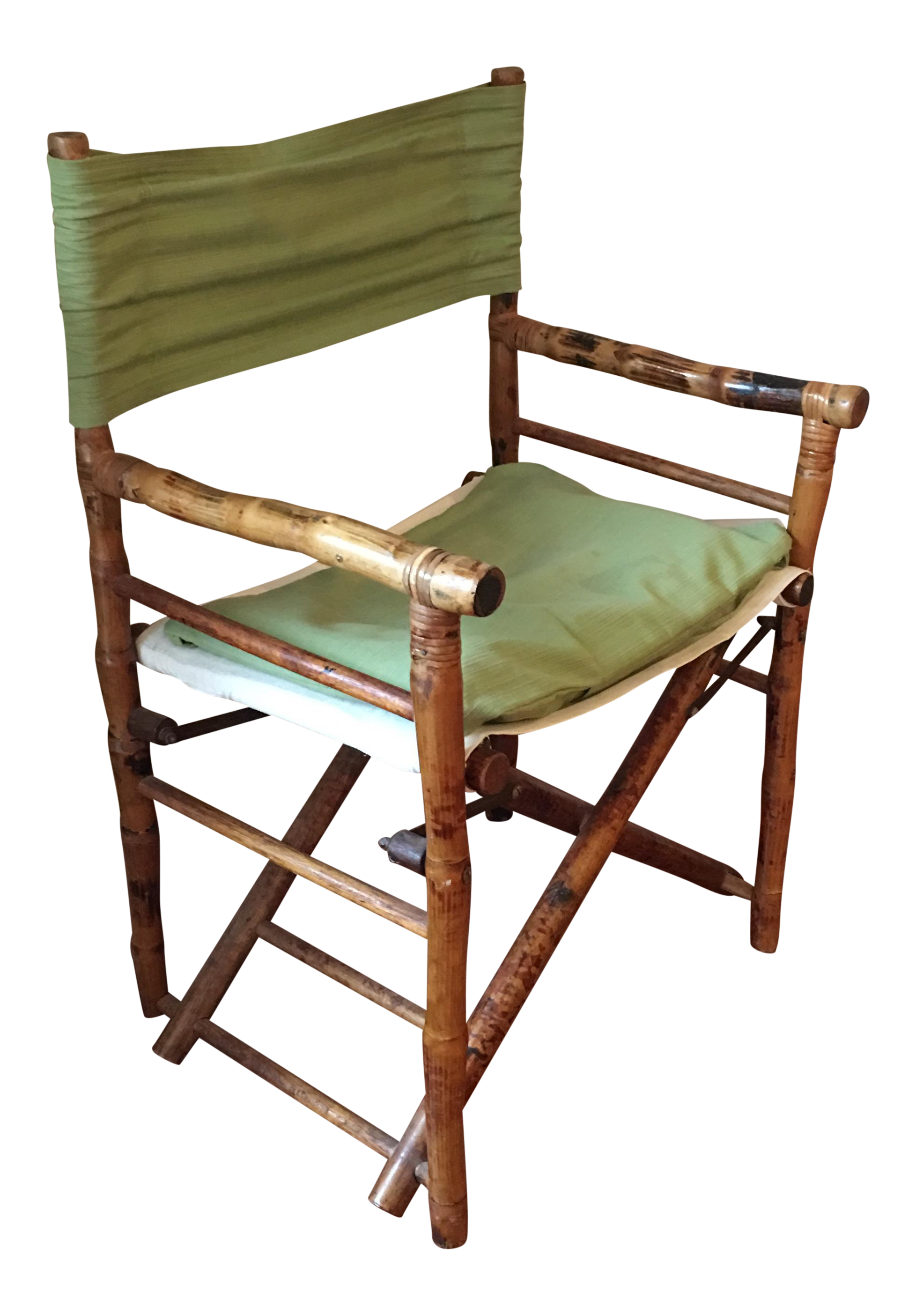 Antique Tiger Bamboo Folding Safari Chair
