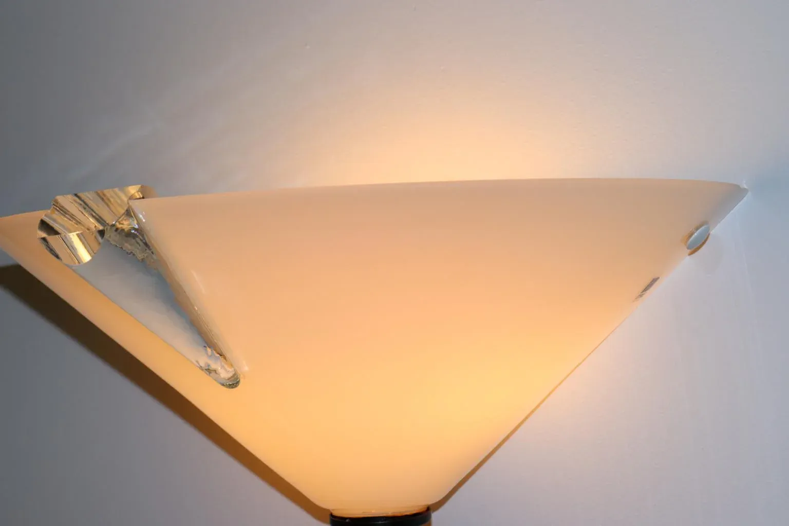 1980s Modern Murano Wall Lamp White Glass