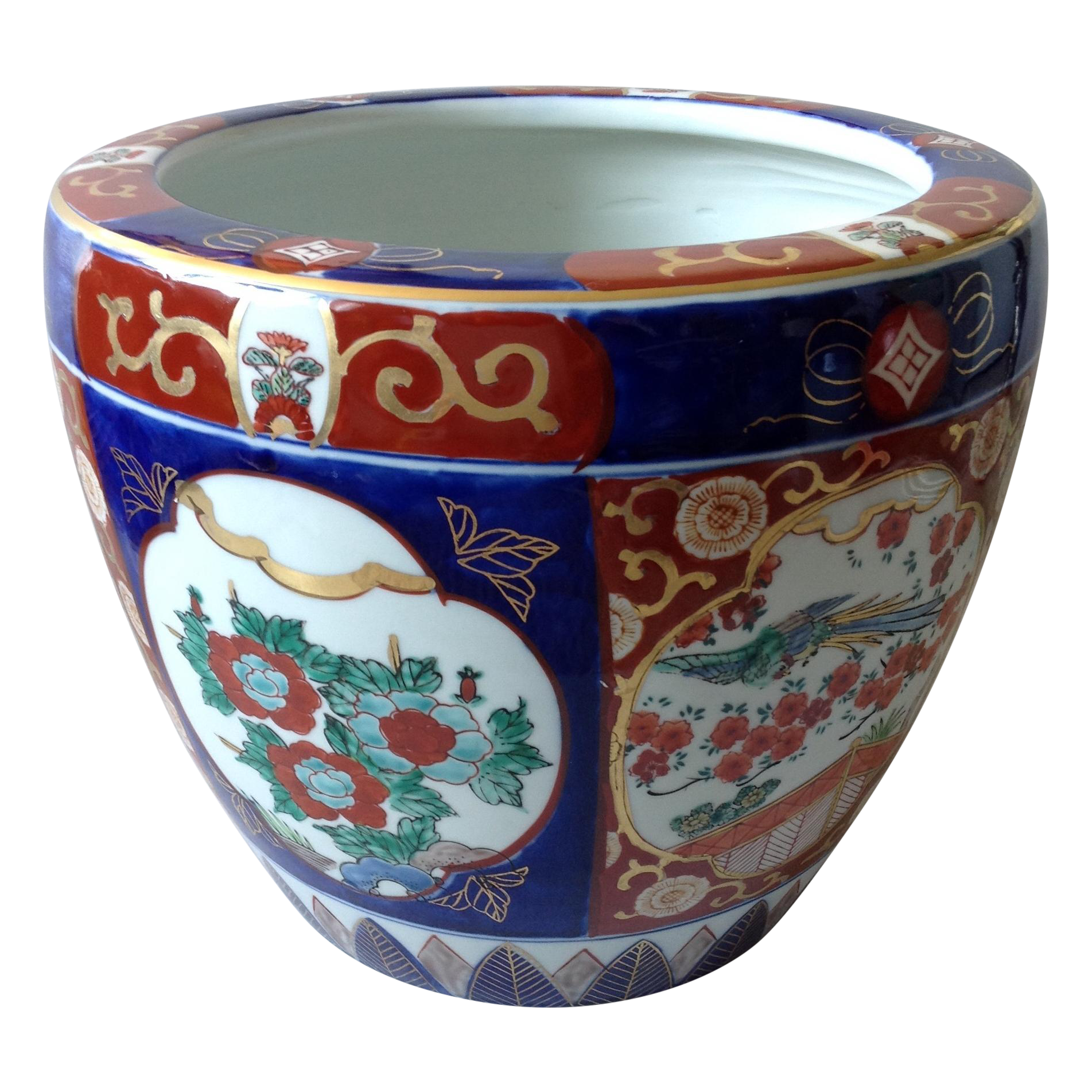 Japanese Gold Imari Porcelain Jardinière Chairish