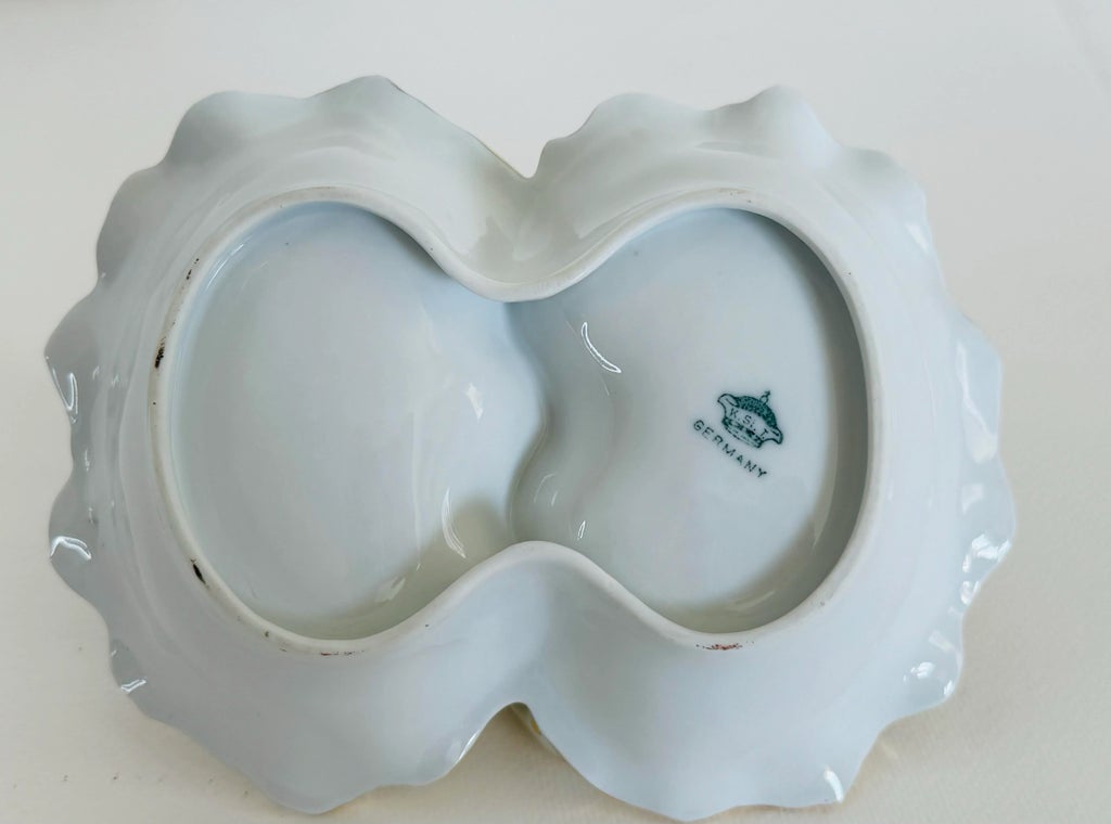 Vintage 1930s Handpainted German Floral Candy Dish
