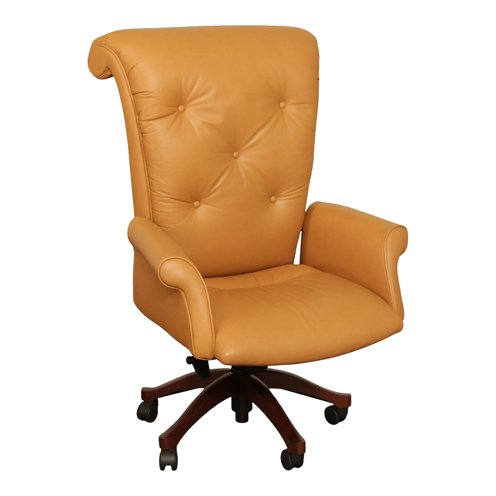 2000s Leathercraft Tufted Leather Executive Office Armchair (F) Chairish