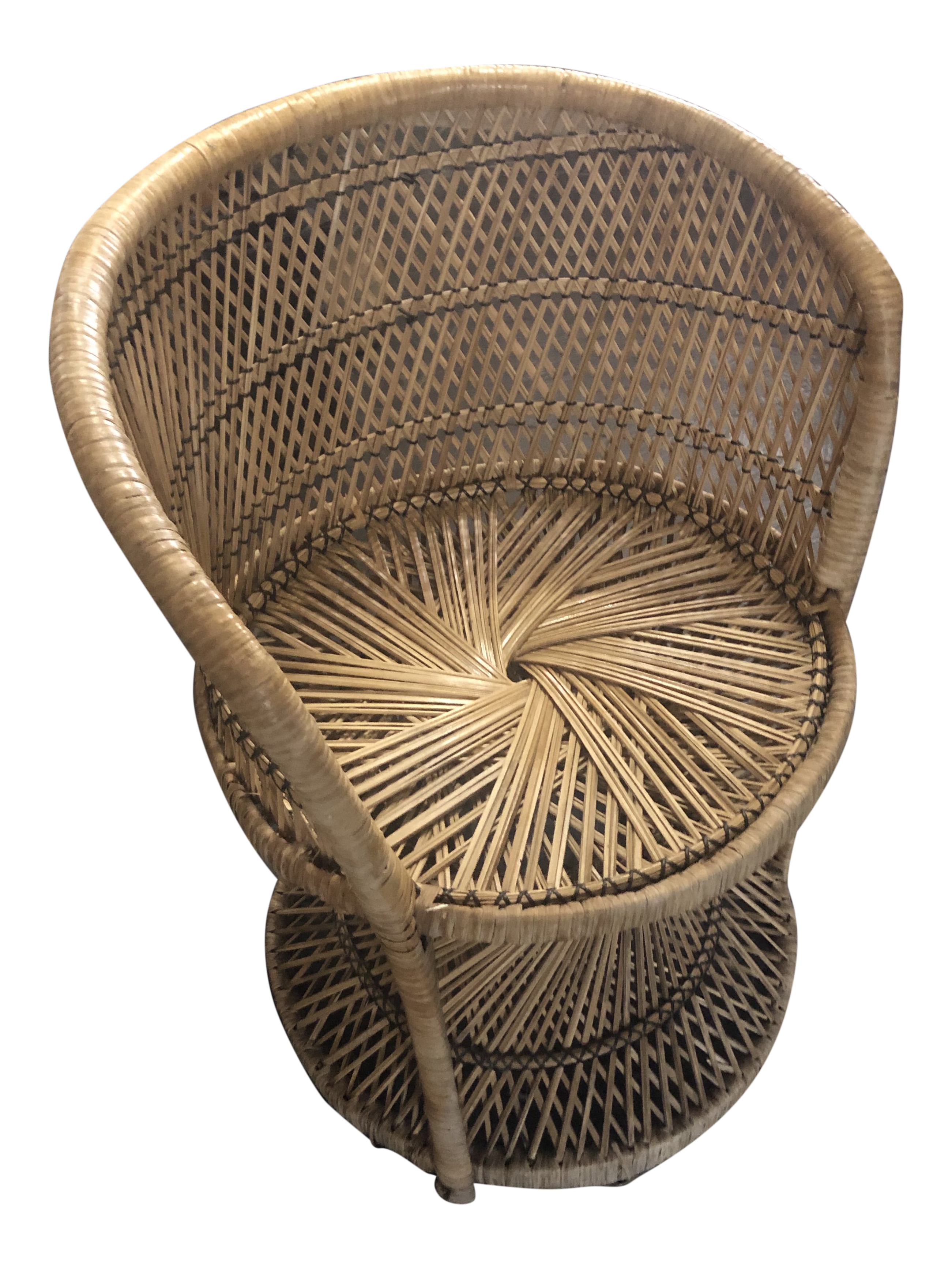 Vintage Mid Century Boho Small Wicker Chair Chairish Vintage Mid Century Boho Small Wicker Chair Chairish