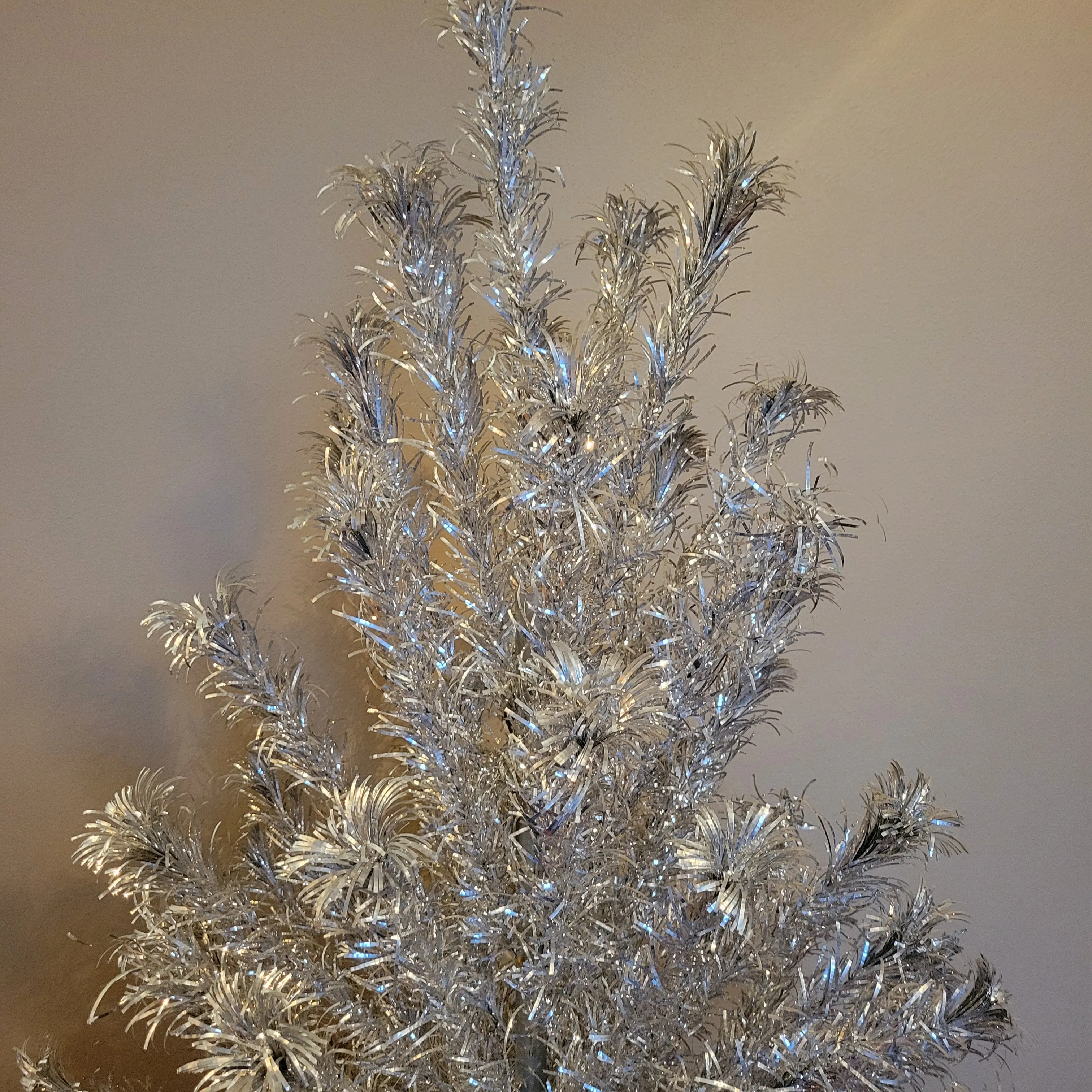 1960s Vintage 6.5' Aluminum Christmas Tree With Pom Poms | Chairish