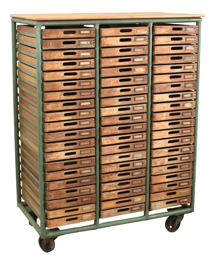 Vintage Industrial Haberdashery Storage Drawer Unit, 1940s Chairish