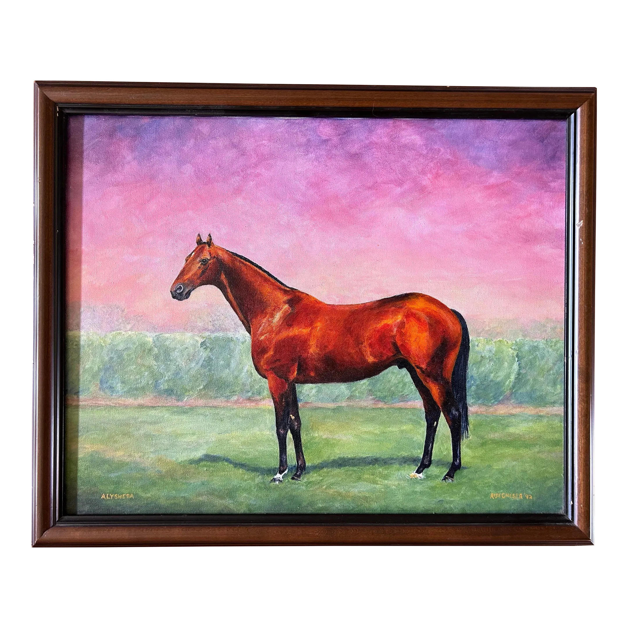 Original Realistic Oil Painting of a Thoroughbred Horse | Chairish