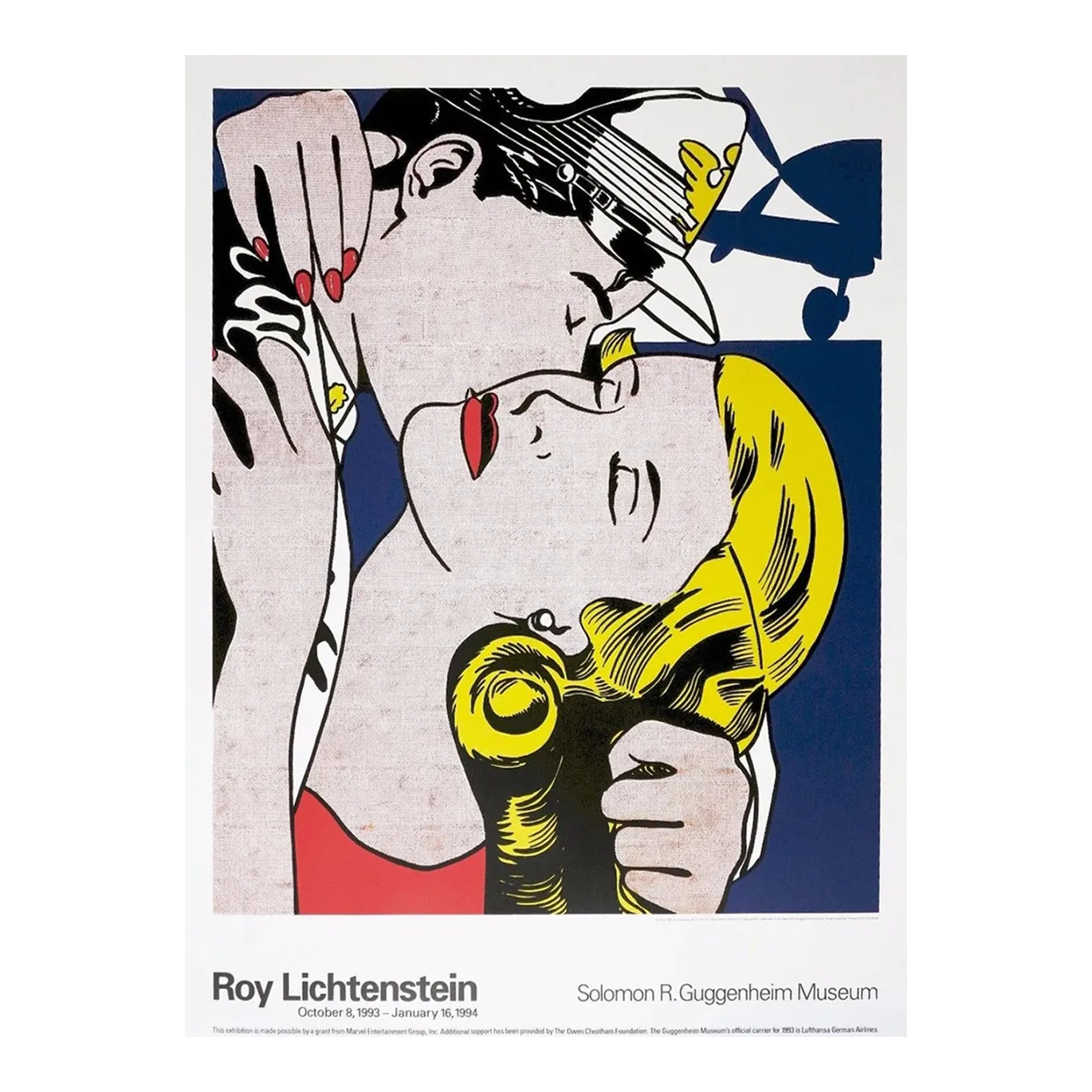 1993 Roy Lichtenstein the Kiss Guggenheim Museum Poster | Chairish