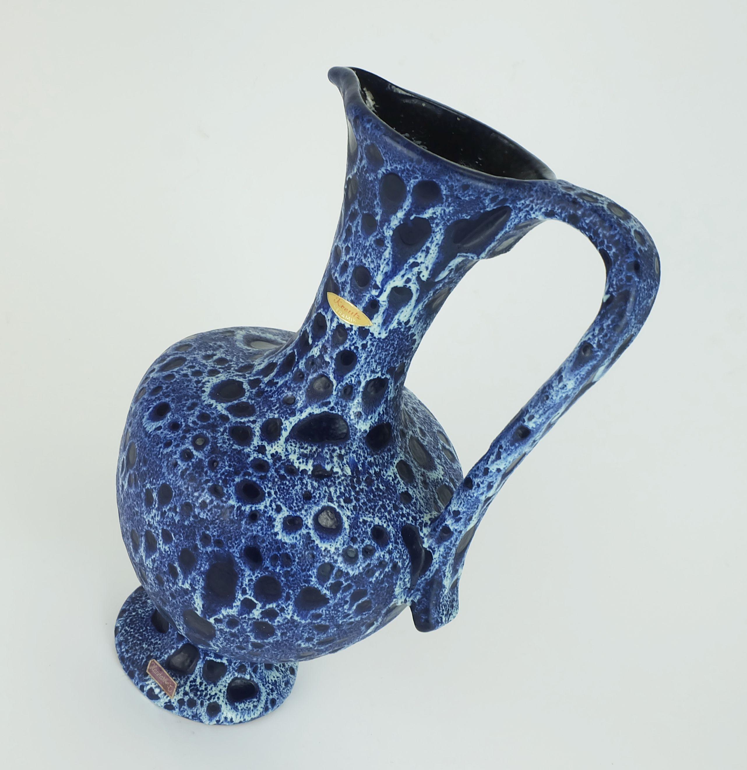 Kreutz Keramik社製  fat lava 花器 Small Vintage Kreutz Keramik Orange Black Fat Lava Ceramic