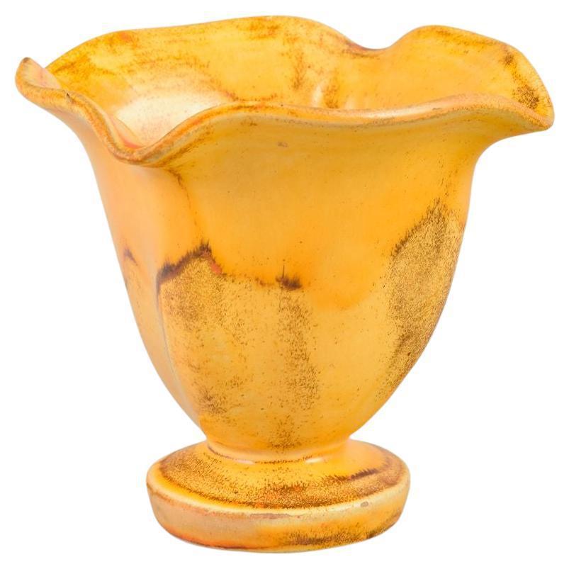 Vintage Vase in Ceramic with Orange Uranium Glaze by Svend Hammershøi for Kähler, 1930s