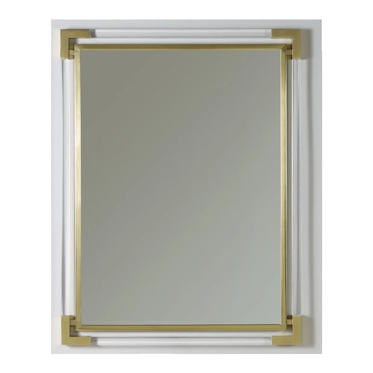 Modern History Brass Mirror With Lucite Chairish