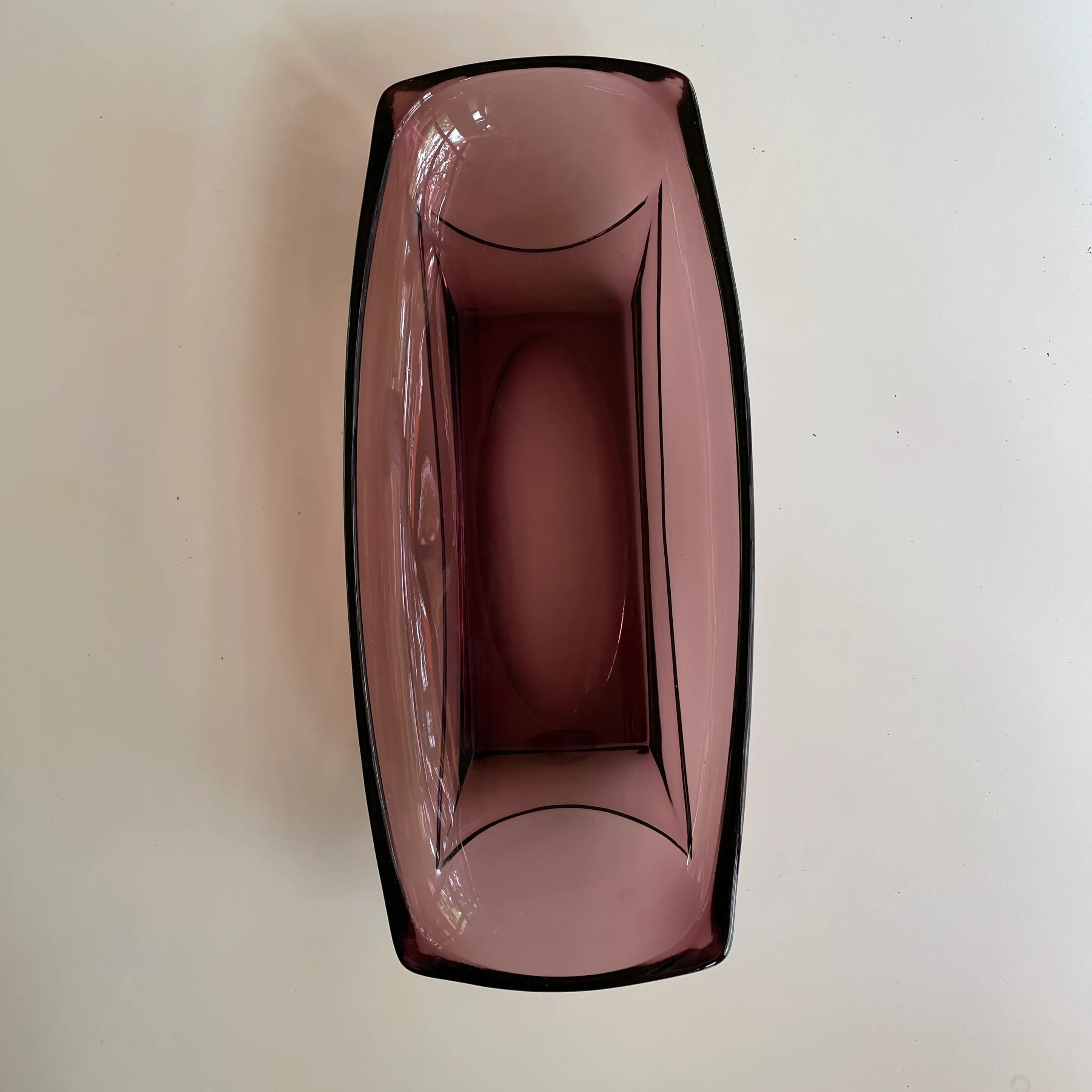 Vintage Hazel-Atlas Amethyst Oval Glass Serving Bowl