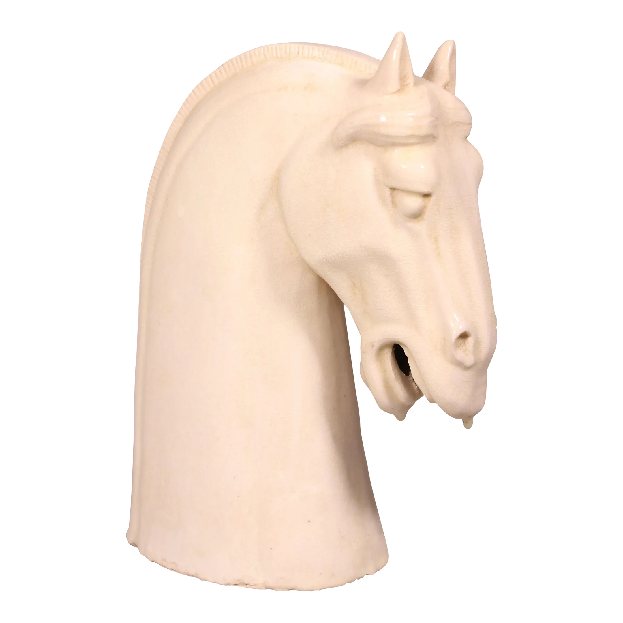 Contemporary White Majestic Horse Head Statue Chairish