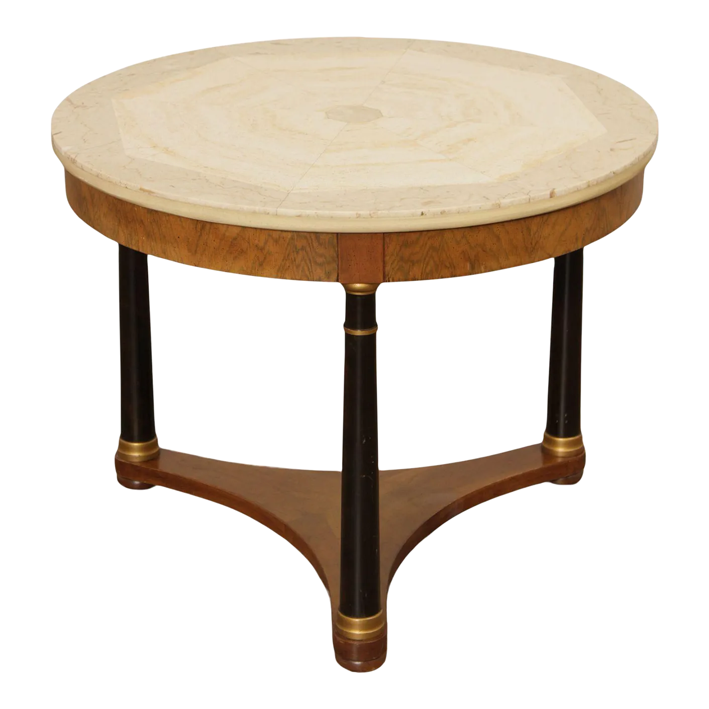 Mid 20th Century Fine Arts Furniture French Empire Style Round Marble