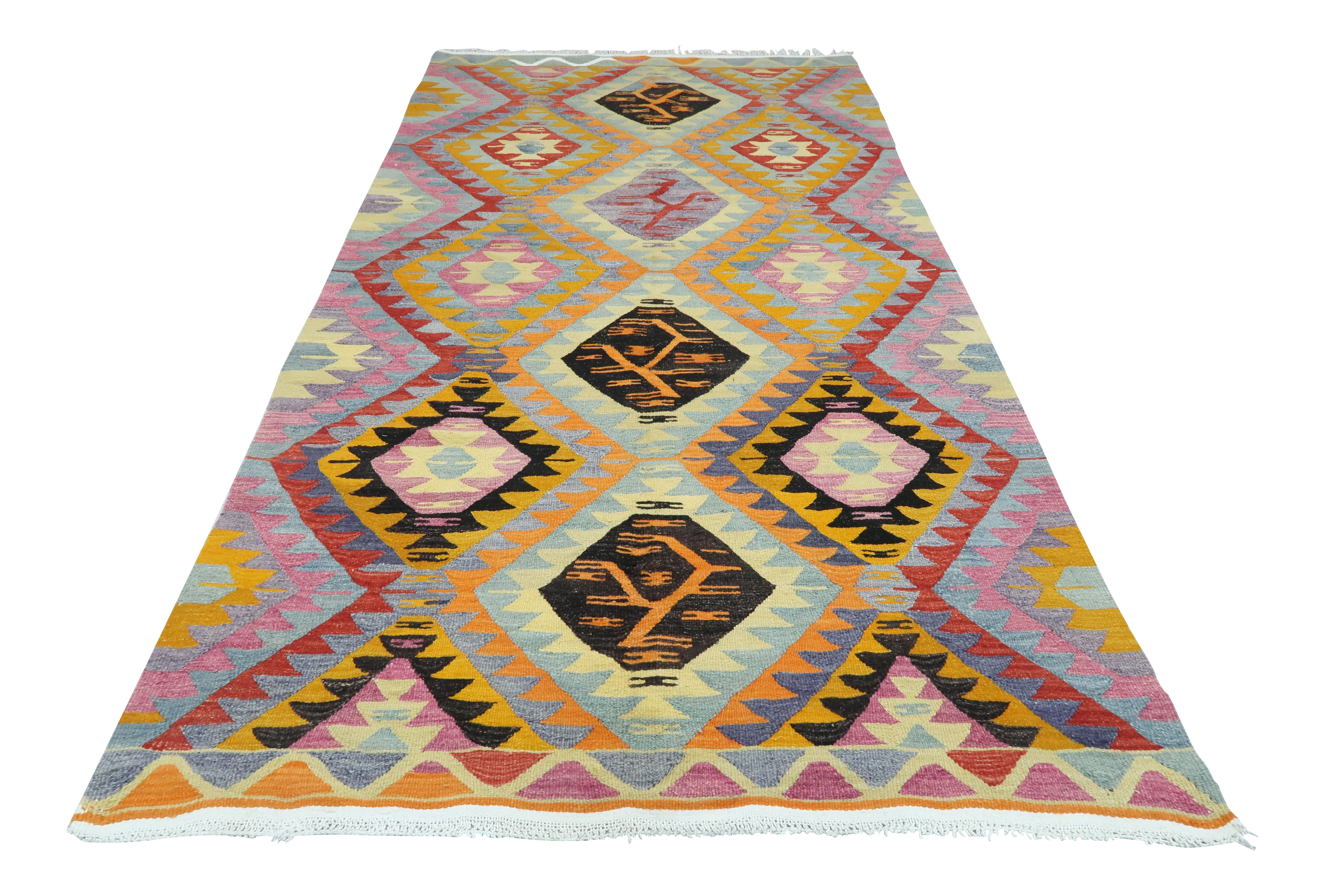 Vintage Turkish Kilim Rug- 5′6″ × 9′11″ | Chairish