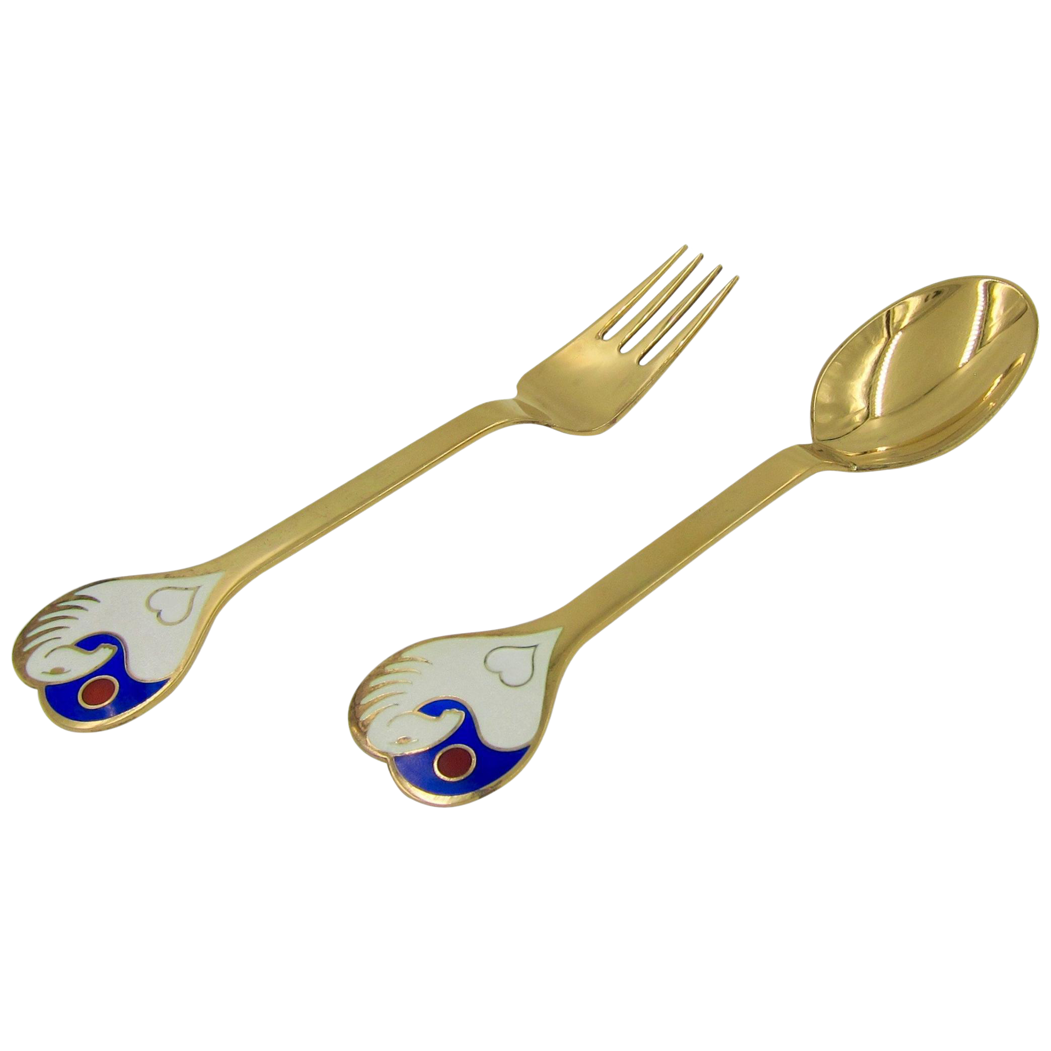 A Danish Gilded Christmas Fork Michelsen 1983