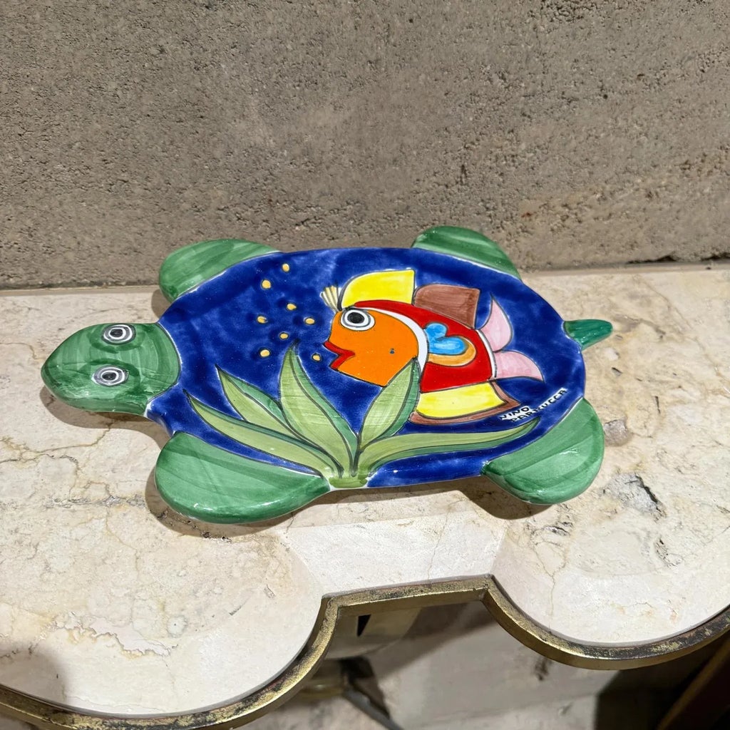 1970s Nino Parrucca Italian Pottery Hand Painted Plate Sicily