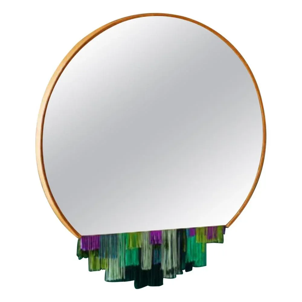 Fringe Mirror in Green by Tero Kuitunen