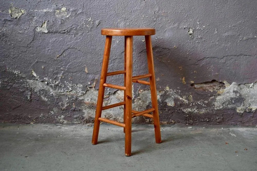 Vintage Pinewood Bar Stool, 1960s | Chairish