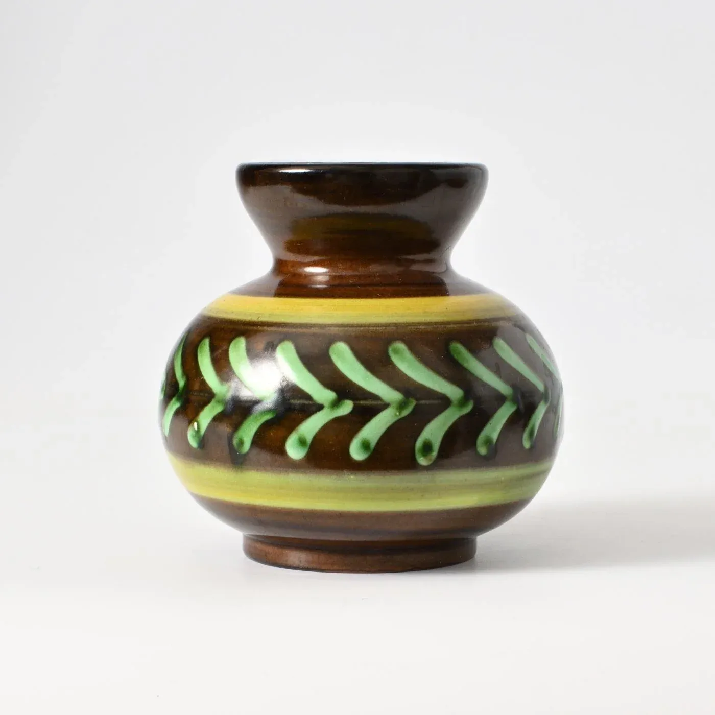 Swedish Brown and Green Pottery Vase from Ekeby, 1930s
