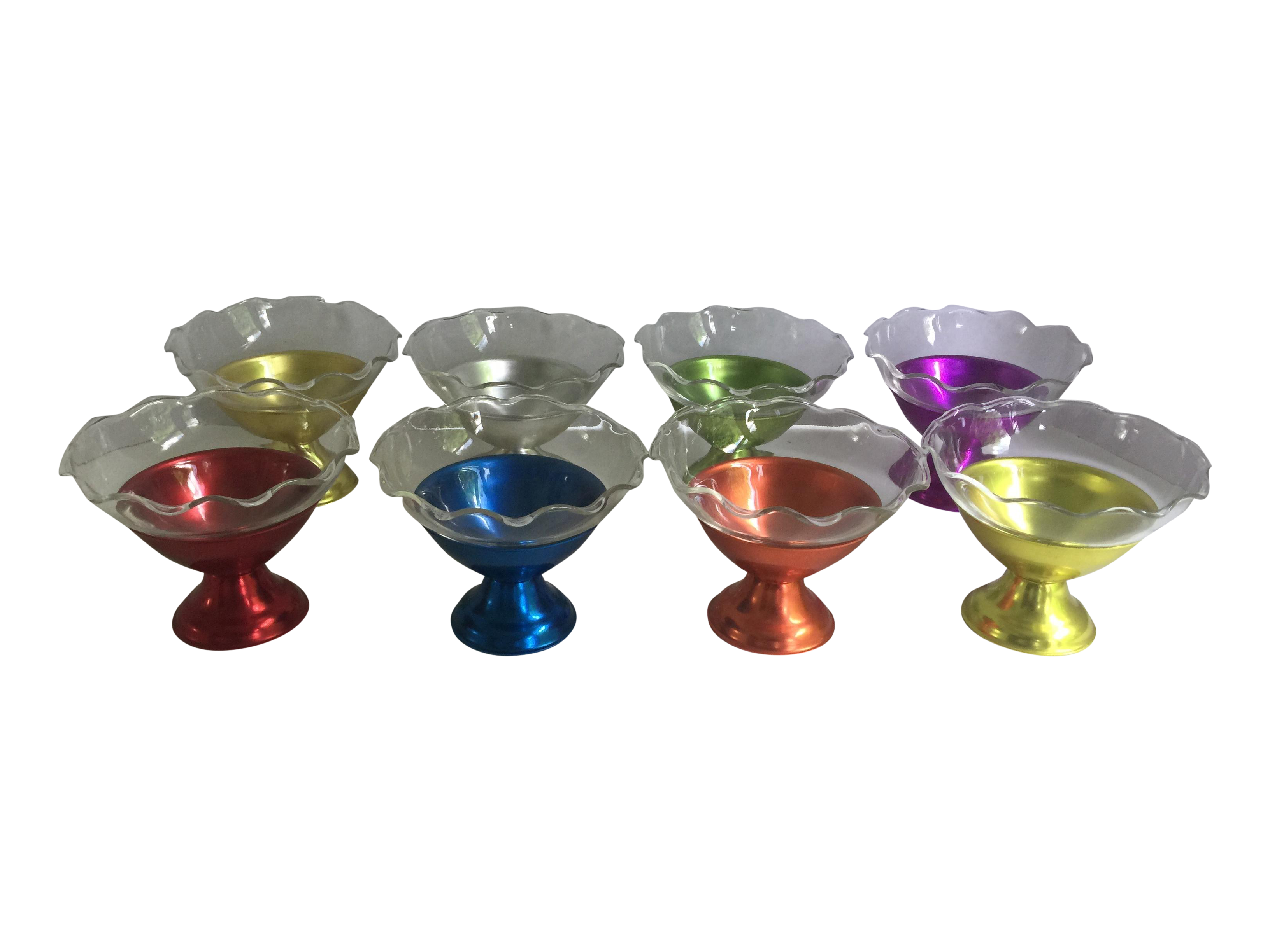 1950s Aluminum & Glass Dessert Bowls Set of 8 Chairish