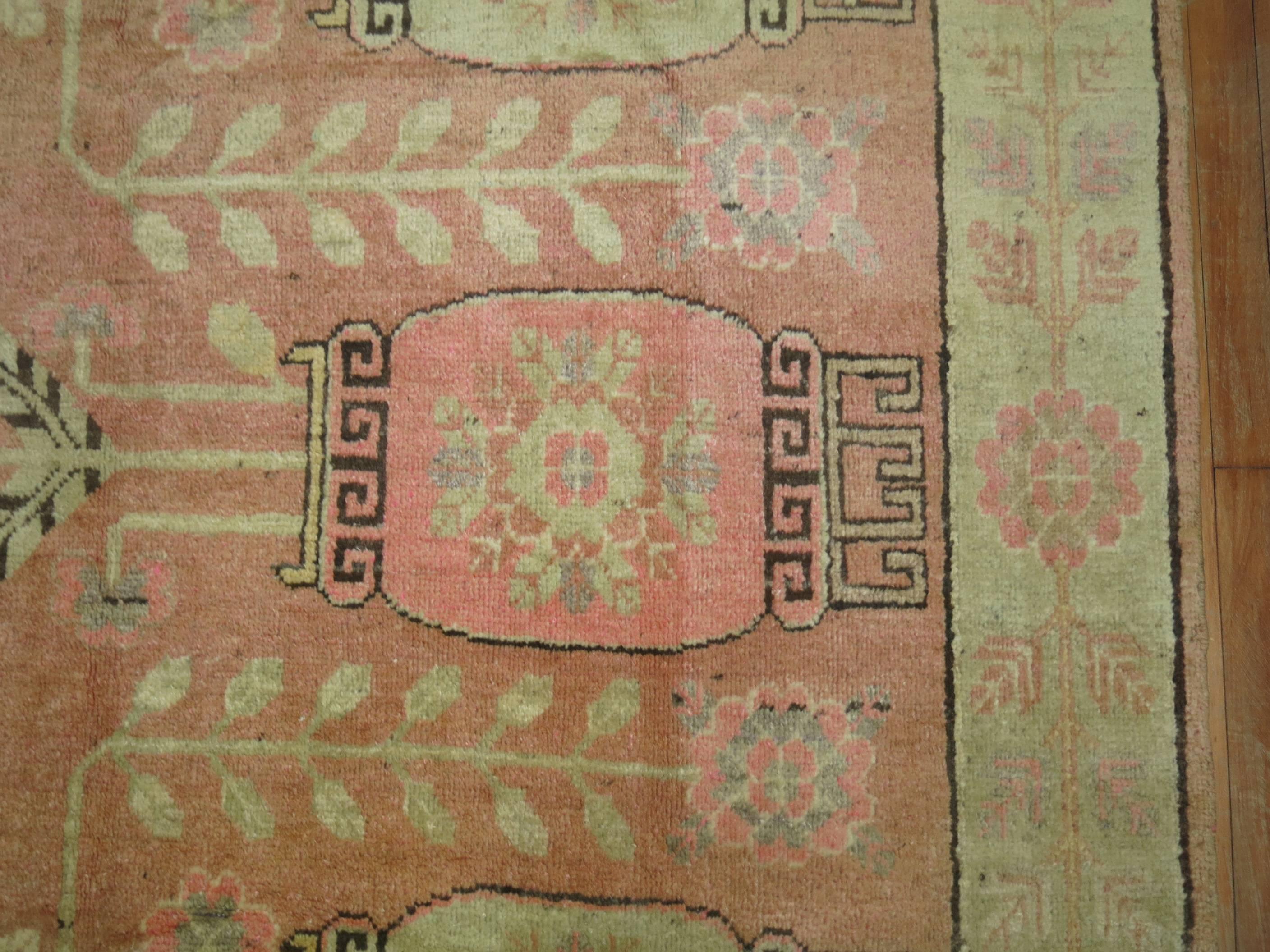 Late 20th Century Pink Samarkand Khotan Rug