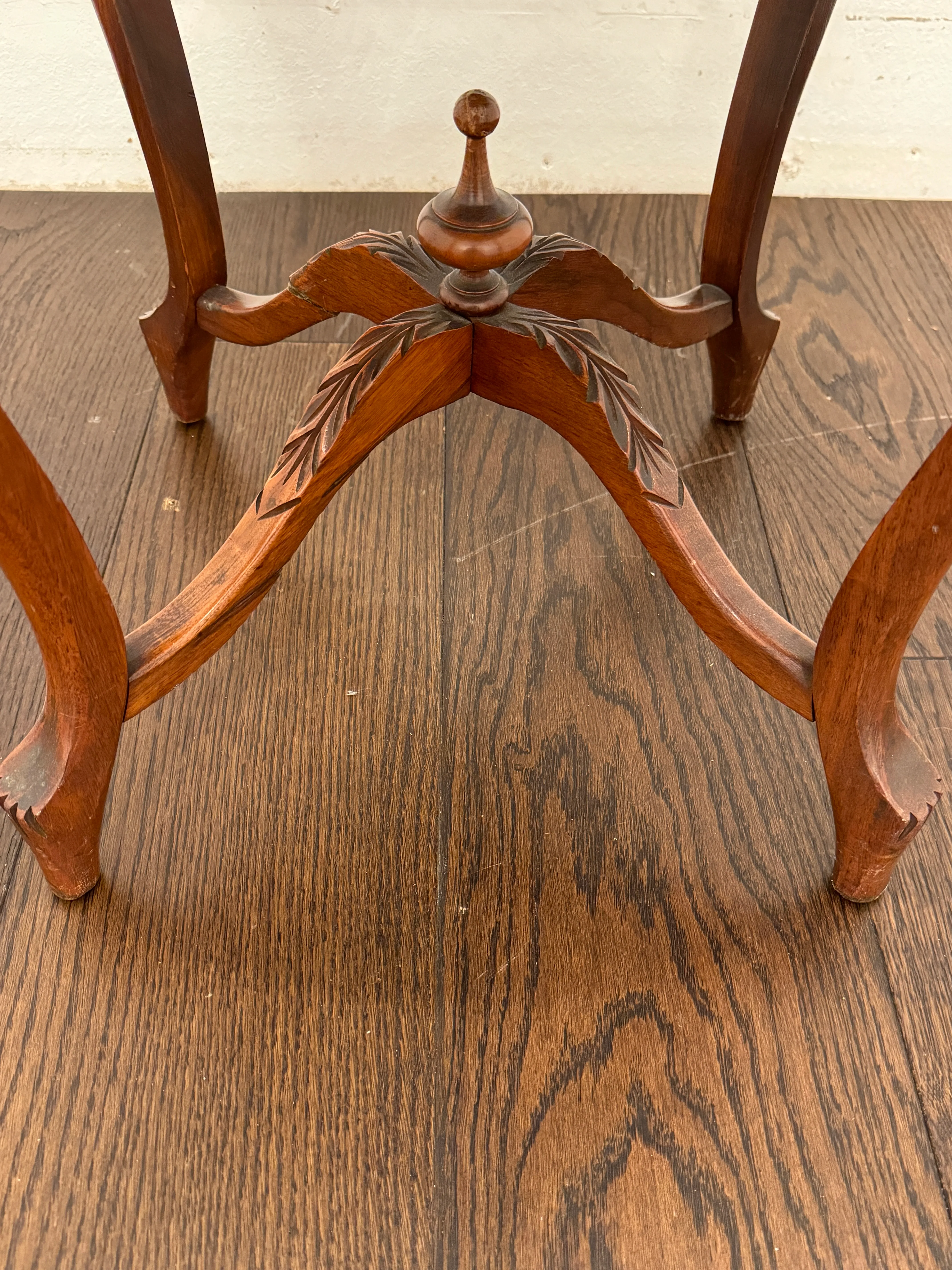 1940s Vintage Country French Carved Side Table | Chairish