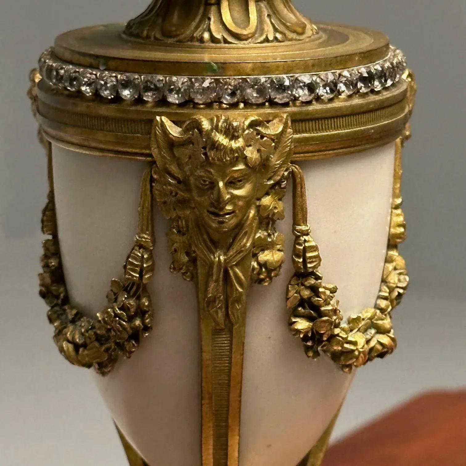 Pair of Louis XVI Style Bronze and Marble Four-Light Candelabra