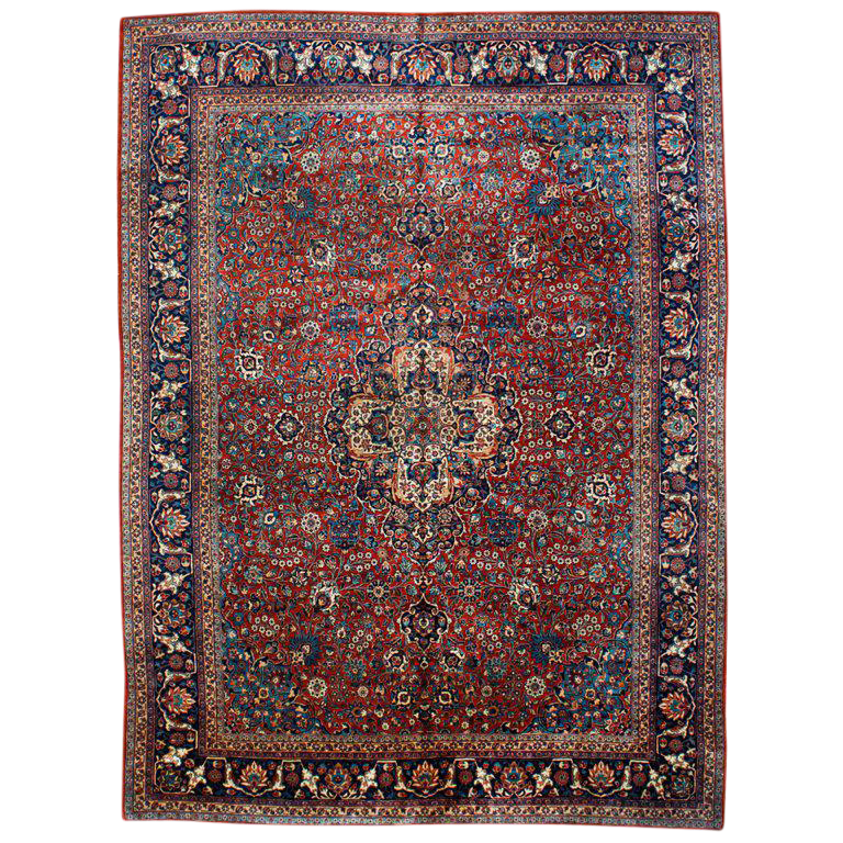 Antique Kashan Rug 9' x 12' Chairish